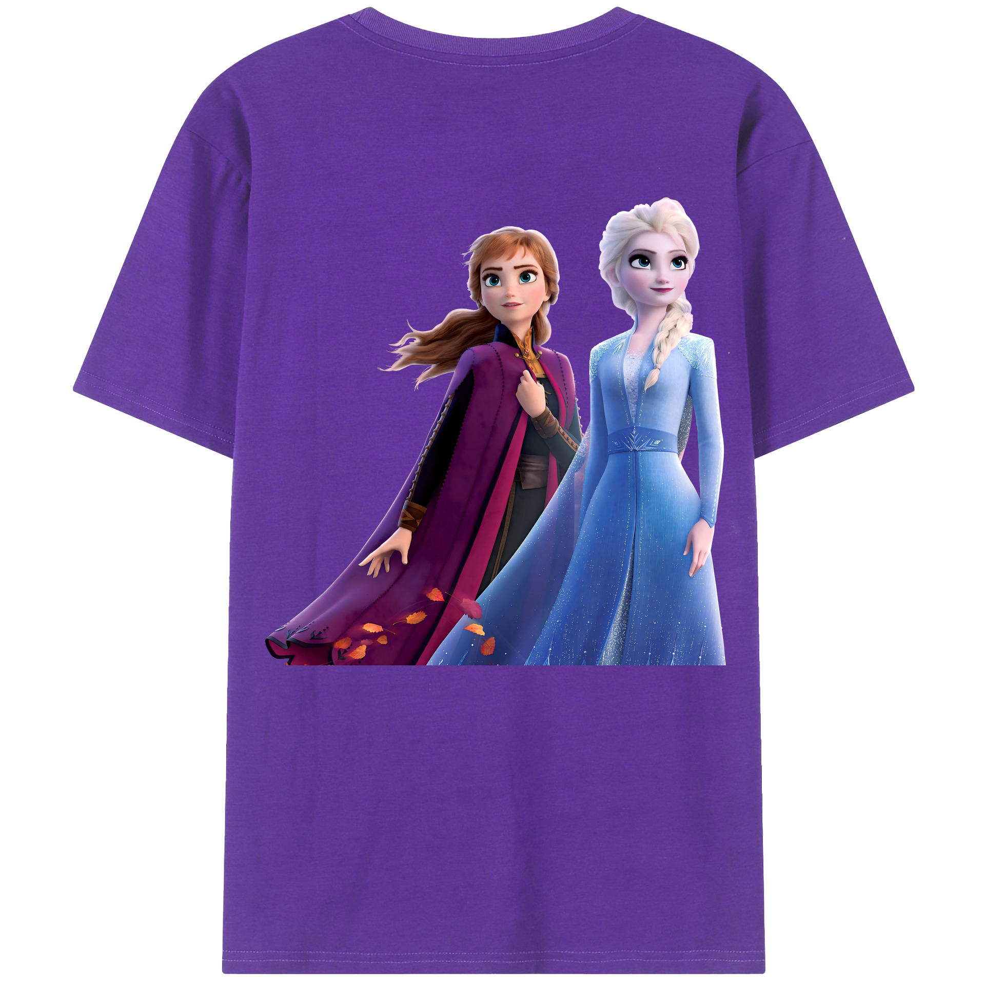 （画像用） アナと雪の女王 アンナ エルサ Frozen Anna Elsa 綿100％半袖Tシャツ（背面プリント）