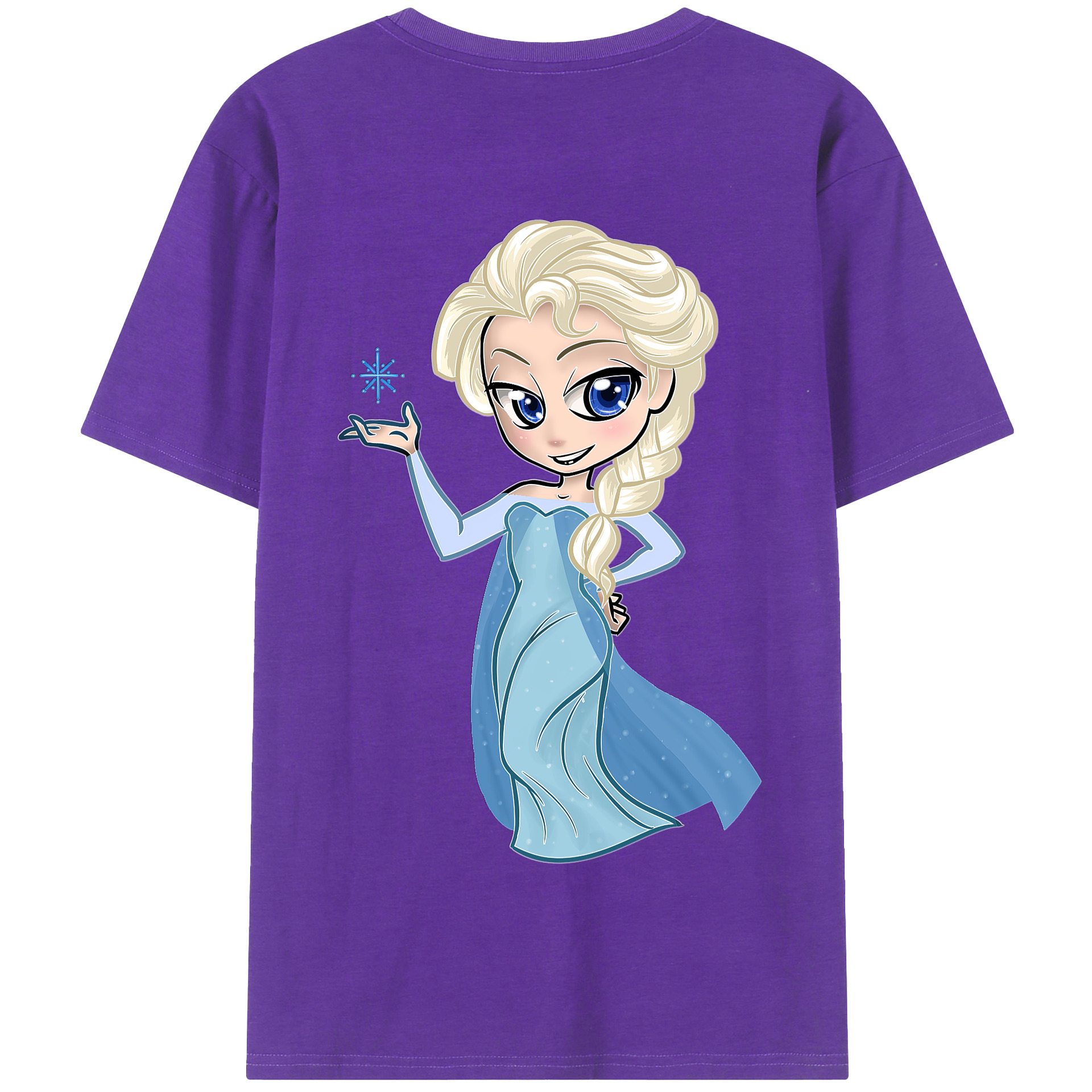 （画像用） アナと雪の女王 アンナ エルサ Frozen Anna Elsa 綿100％半袖Tシャツ（背面プリント）