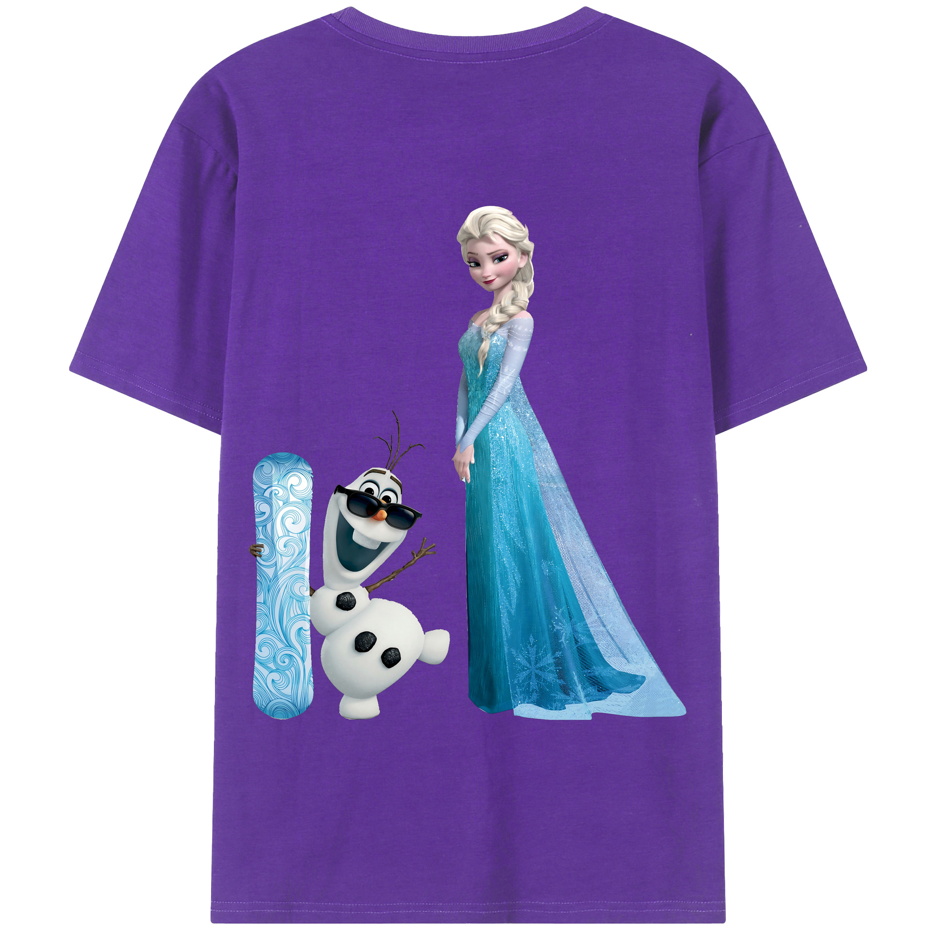 （画像用） アナと雪の女王 アンナ エルサ Frozen Anna Elsa 綿100％半袖Tシャツ（背面プリント）