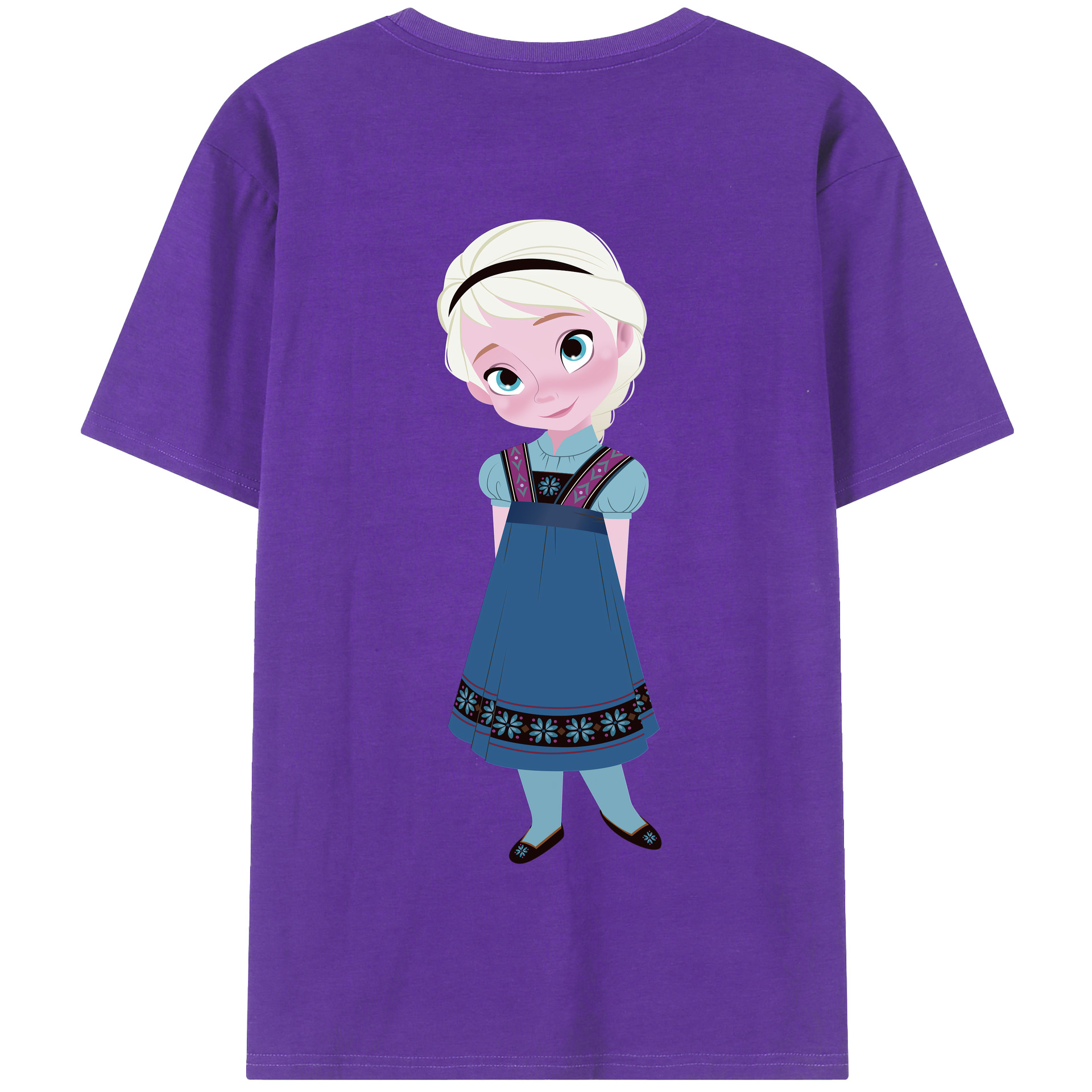 （画像用） アナと雪の女王 アンナ エルサ Frozen Anna Elsa 綿100％半袖Tシャツ（背面プリント）