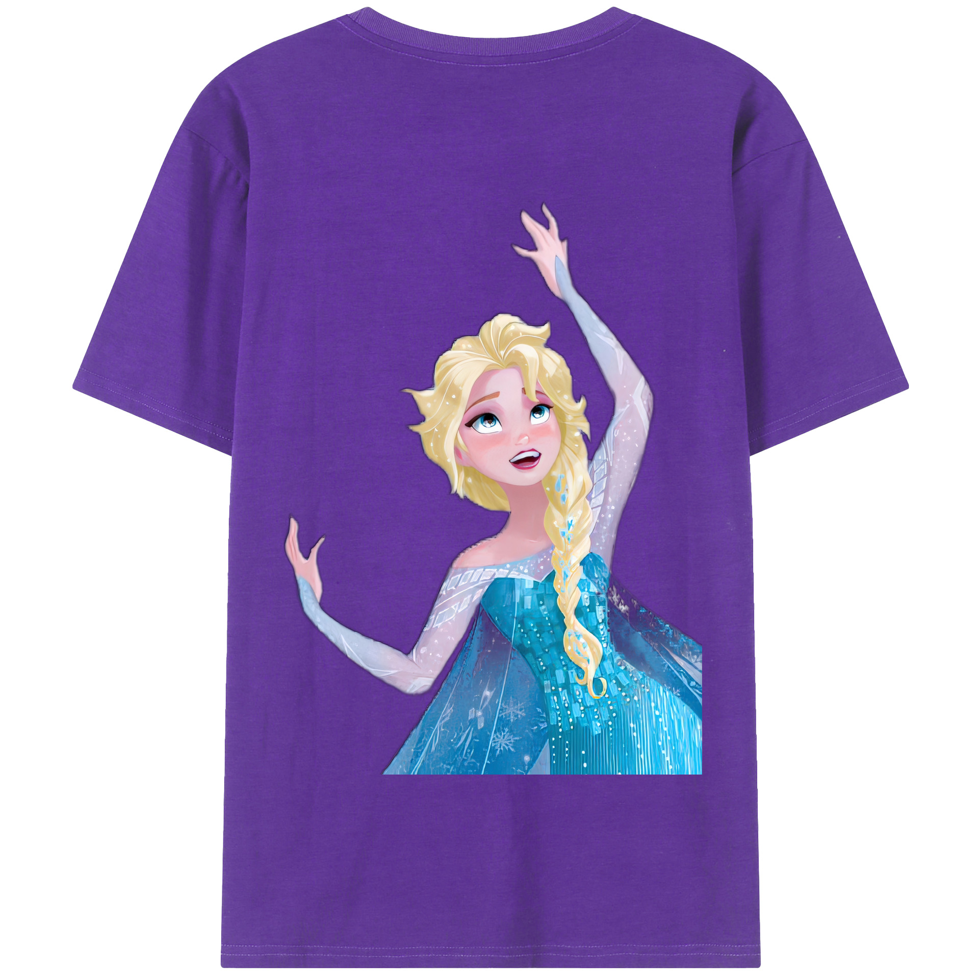 （画像用） アナと雪の女王 アンナ エルサ Frozen Anna Elsa 綿100％半袖Tシャツ（背面プリント）