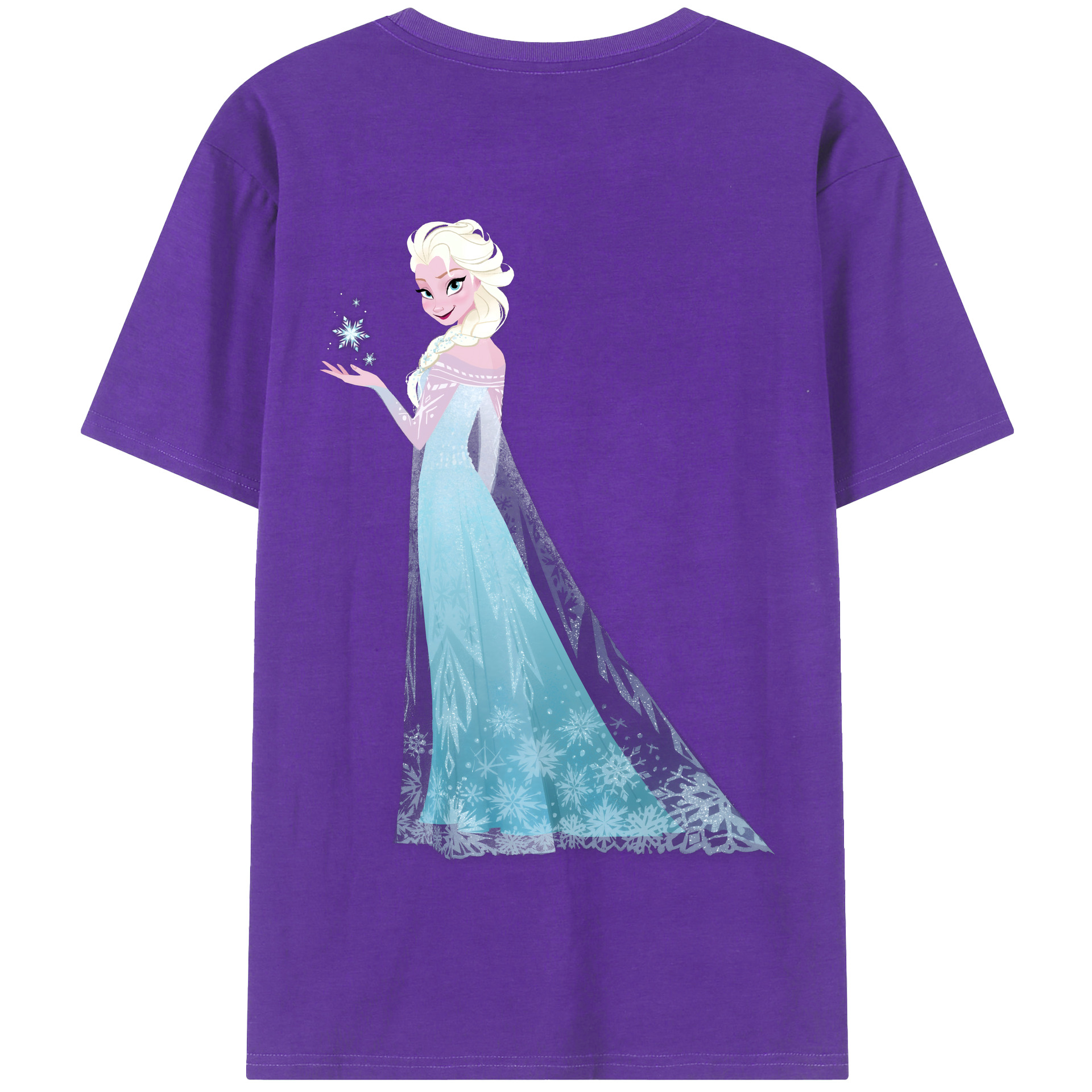 （画像用） アナと雪の女王 アンナ エルサ Frozen Anna Elsa 綿100％半袖Tシャツ（背面プリント）