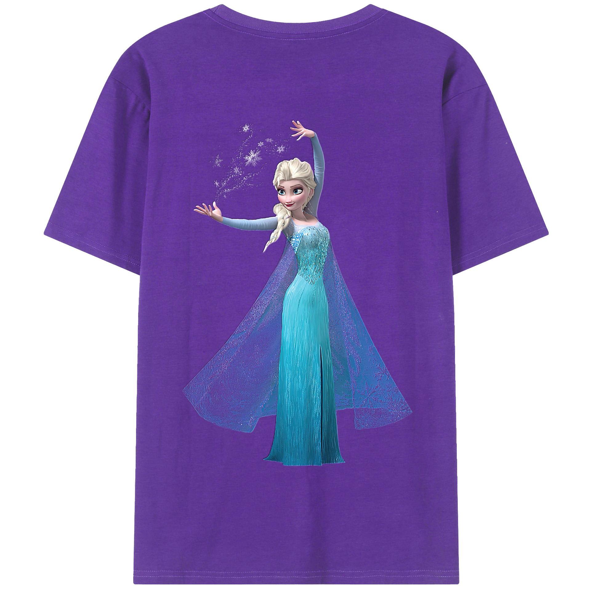 （画像用） アナと雪の女王 アンナ エルサ Frozen Anna Elsa 綿100％半袖Tシャツ（背面プリント）