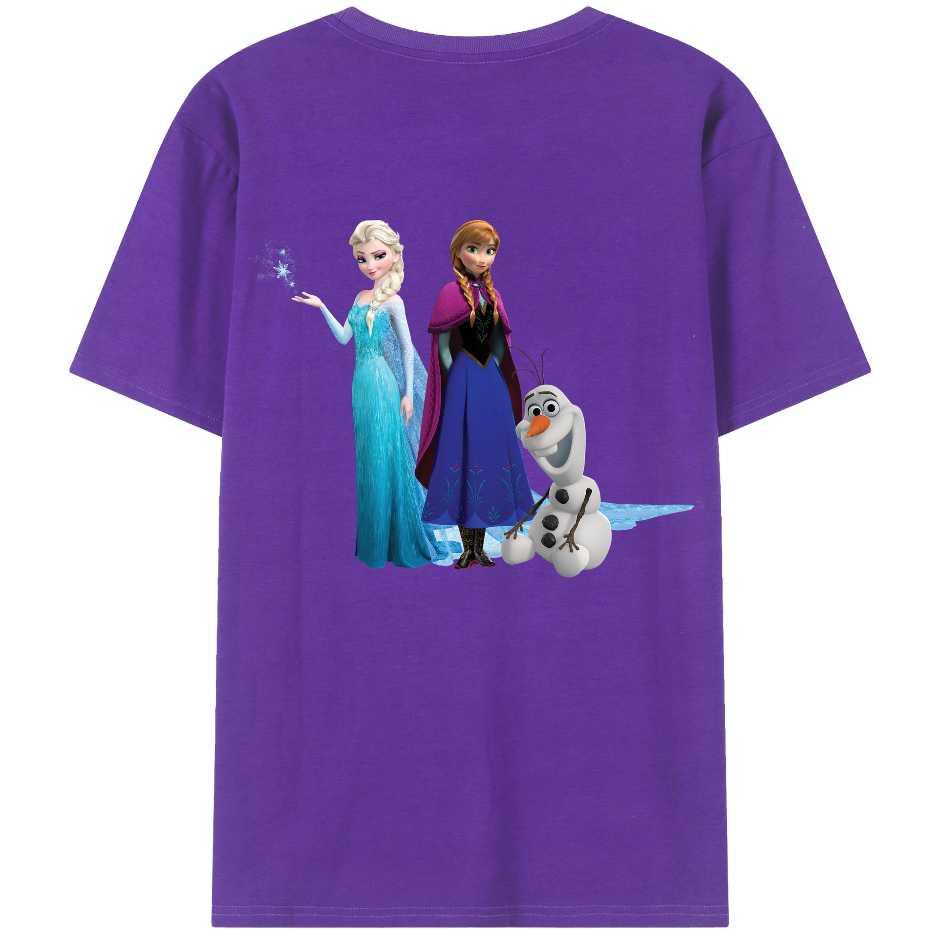 （画像用） アナと雪の女王 アンナ エルサ Frozen Anna Elsa 綿100％半袖Tシャツ（背面プリント）