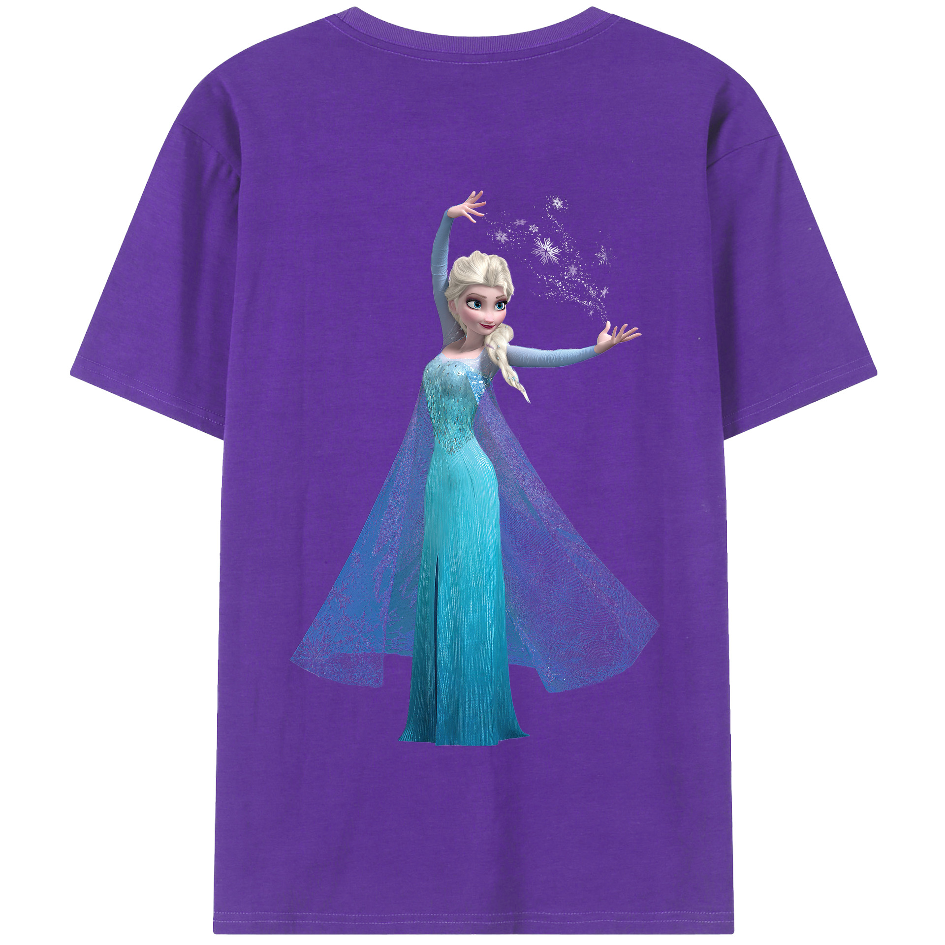 （画像用） アナと雪の女王 アンナ エルサ Frozen Anna Elsa 綿100％半袖Tシャツ（背面プリント）