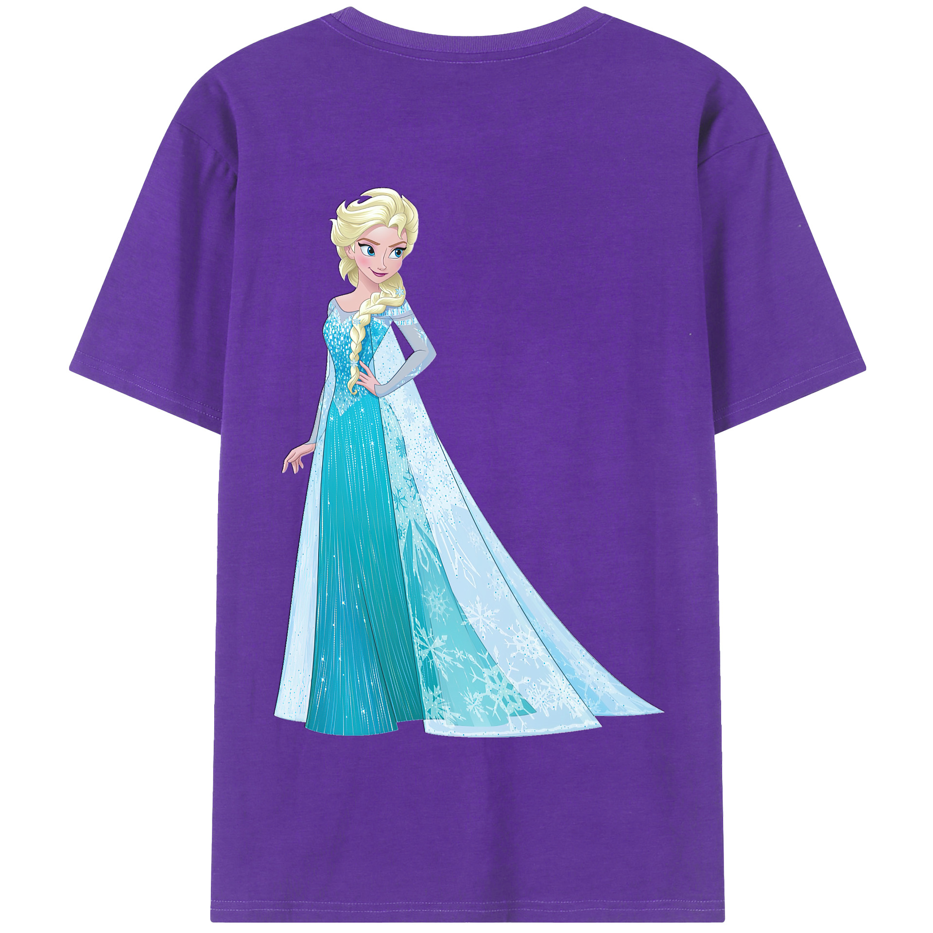 （画像用） アナと雪の女王 アンナ エルサ Frozen Anna Elsa 綿100％半袖Tシャツ（背面プリント）