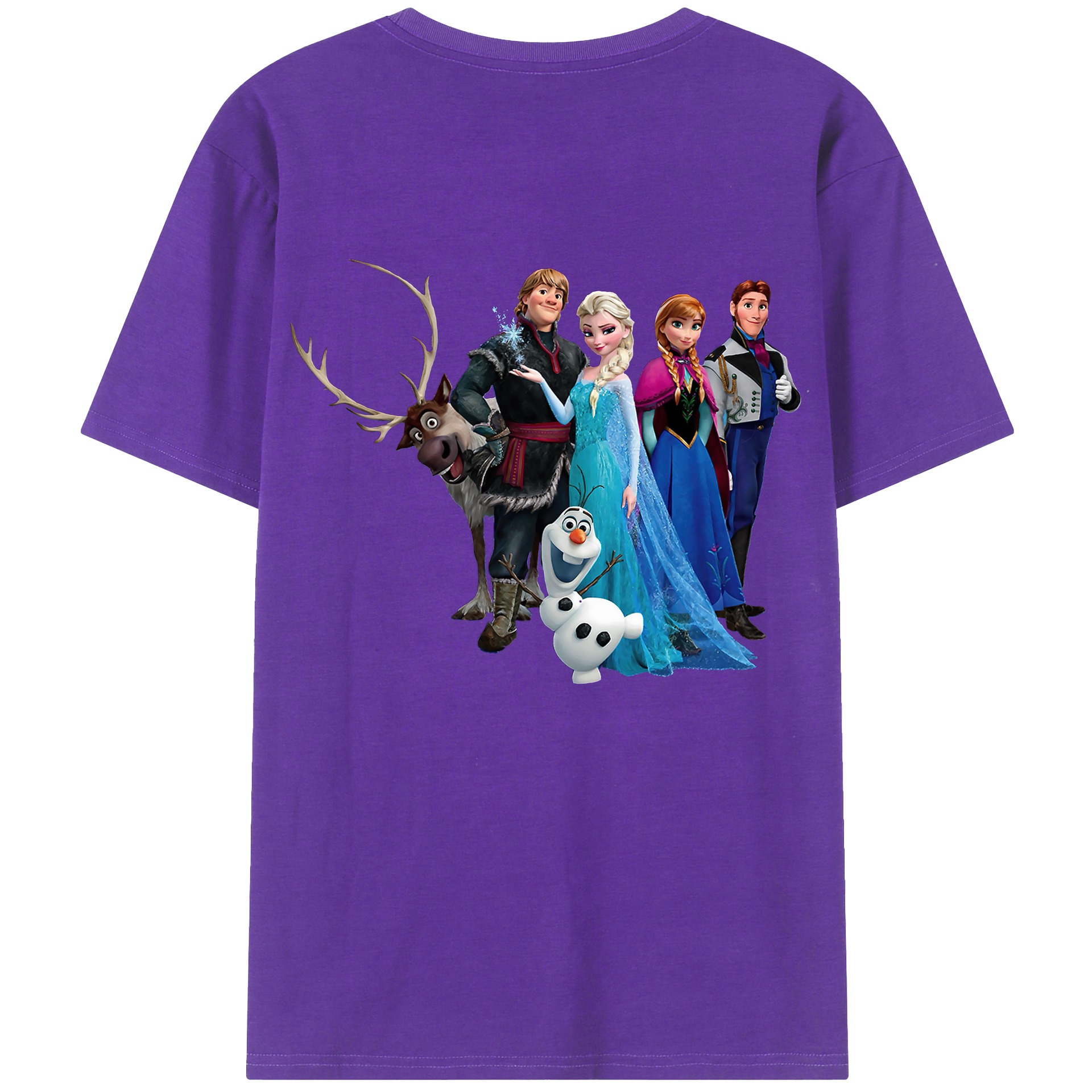 （画像用） アナと雪の女王 アンナ エルサ Frozen Anna Elsa 綿100％半袖Tシャツ（背面プリント）