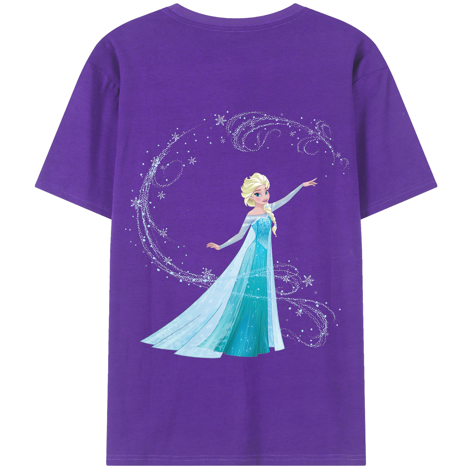 （画像用） アナと雪の女王 アンナ エルサ Frozen Anna Elsa 綿100％半袖Tシャツ（背面プリント）