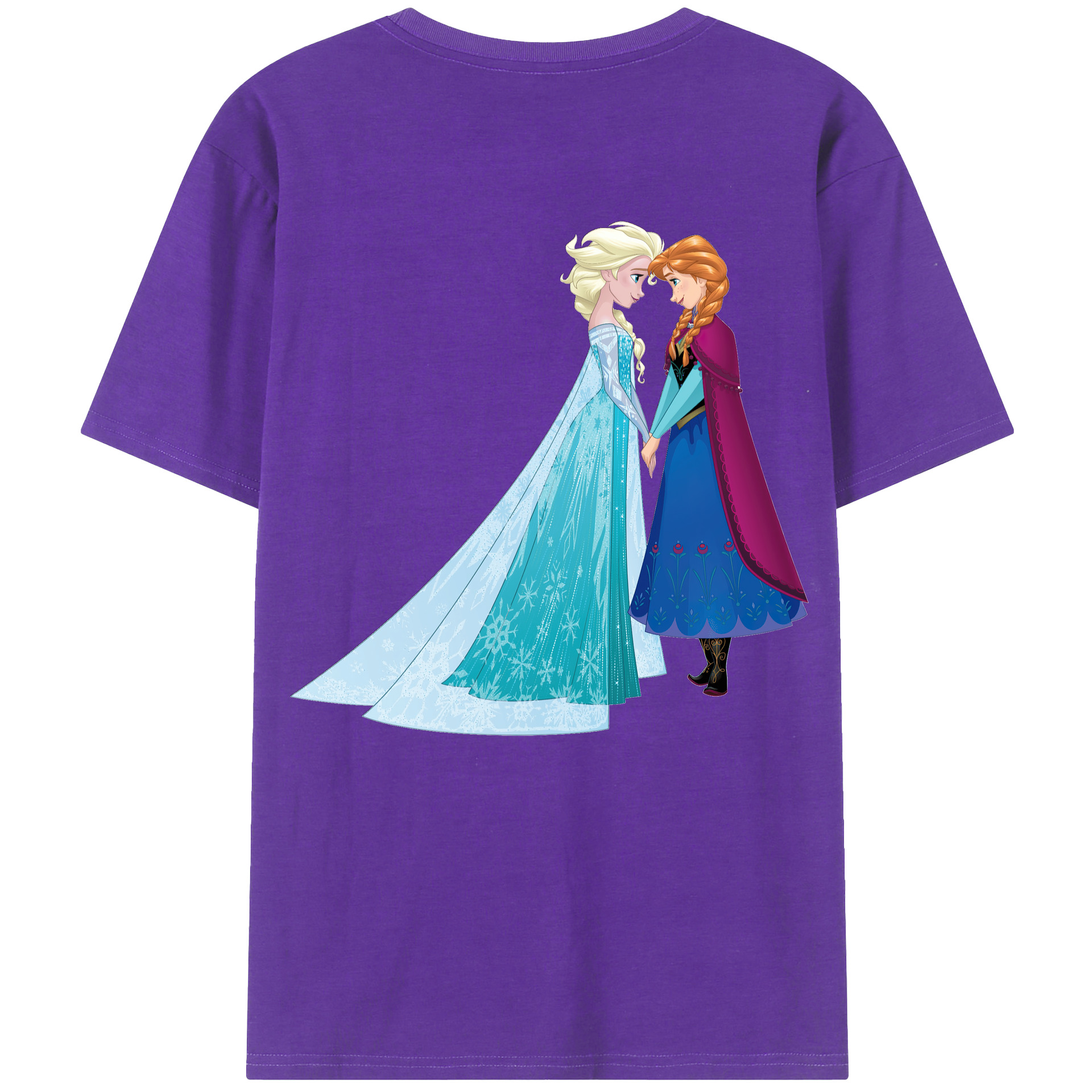 （画像用） アナと雪の女王 アンナ エルサ Frozen Anna Elsa 綿100％半袖Tシャツ（背面プリント）