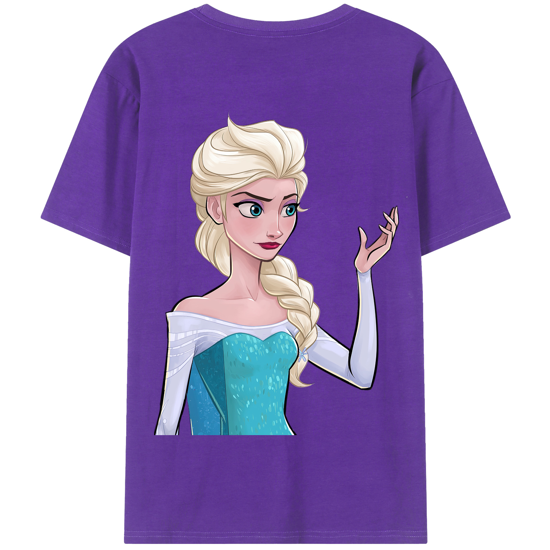 （画像用） アナと雪の女王 アンナ エルサ Frozen Anna Elsa 綿100％半袖Tシャツ（背面プリント）