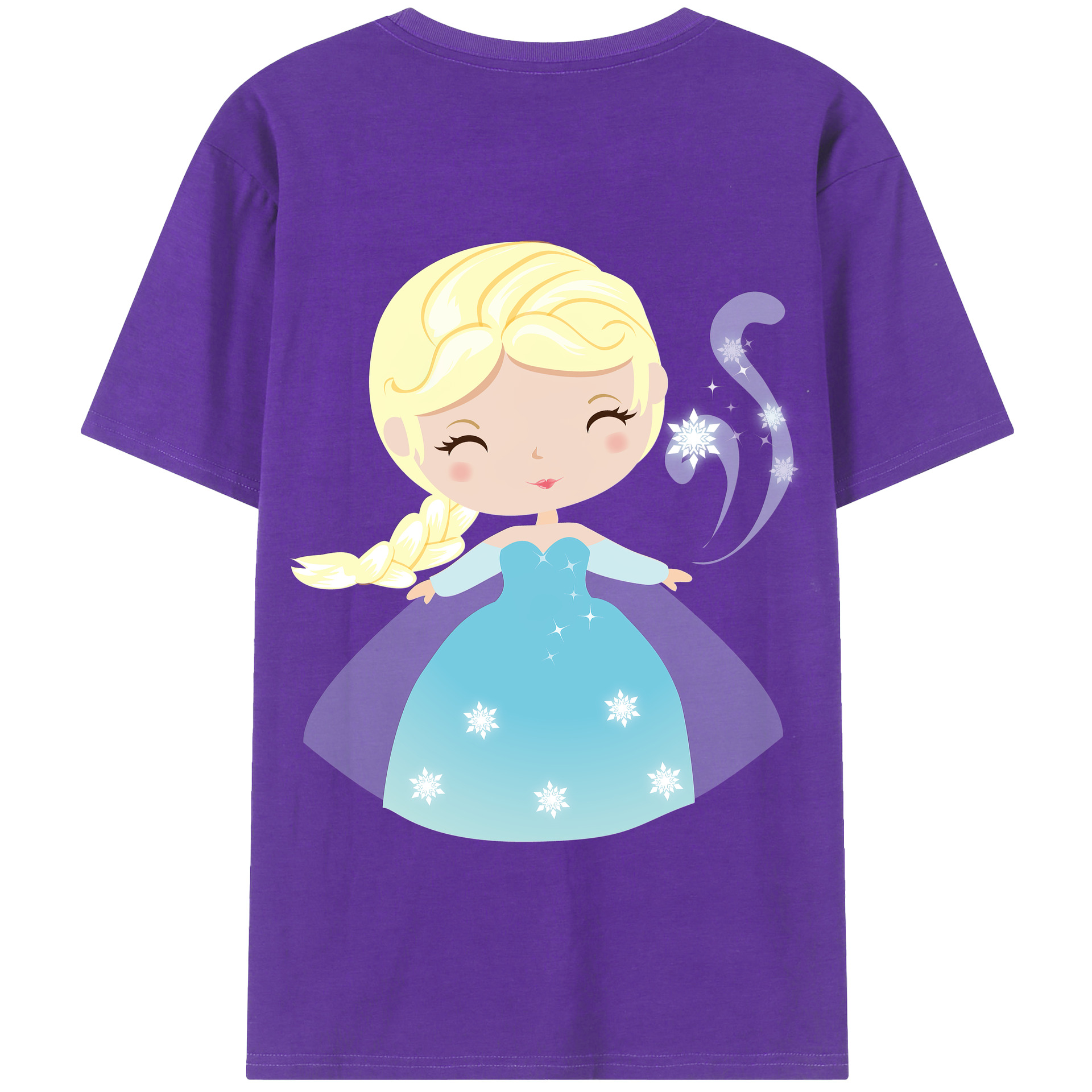 （画像用） アナと雪の女王 アンナ エルサ Frozen Anna Elsa 綿100％半袖Tシャツ（背面プリント）