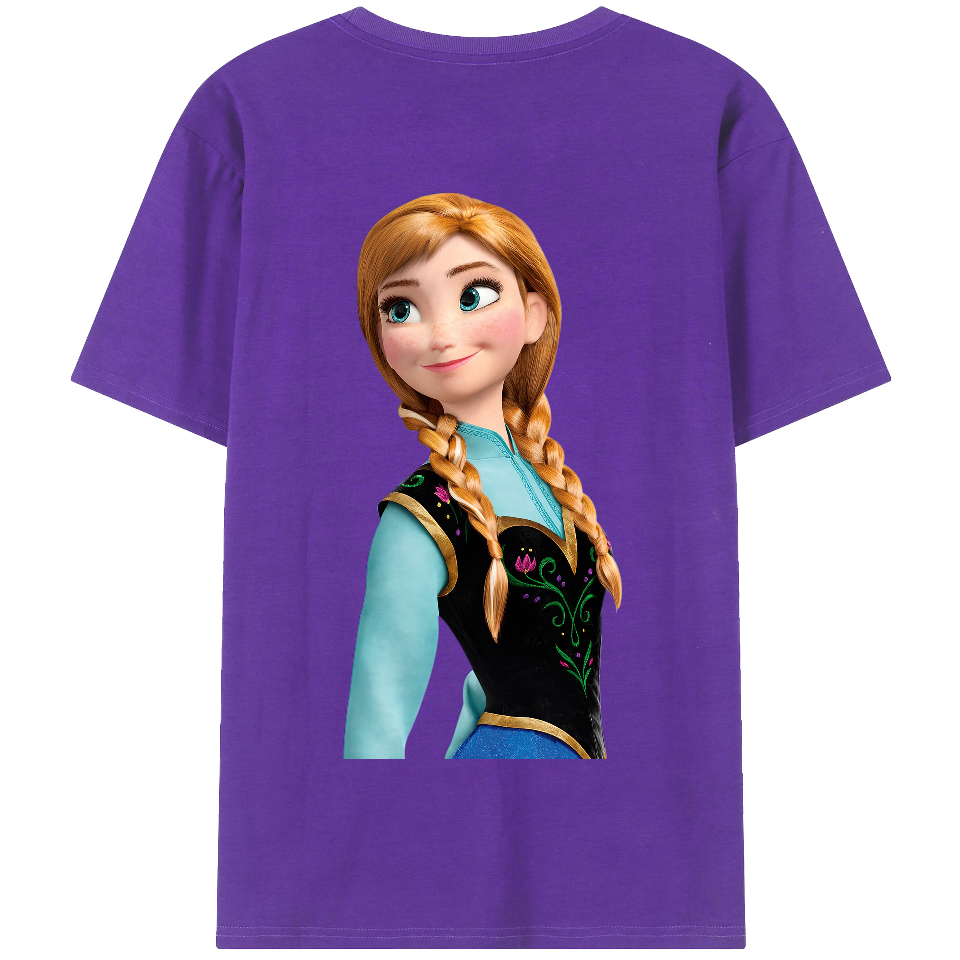 （画像用） アナと雪の女王 アンナ エルサ Frozen Anna Elsa 綿100％半袖Tシャツ（背面プリント）