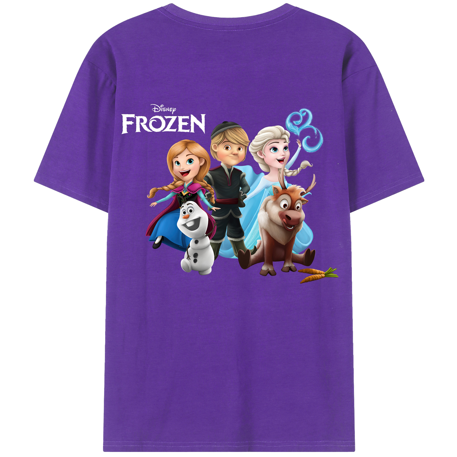 （画像用） アナと雪の女王 アンナ エルサ Frozen Anna Elsa 綿100％半袖Tシャツ（背面プリント）