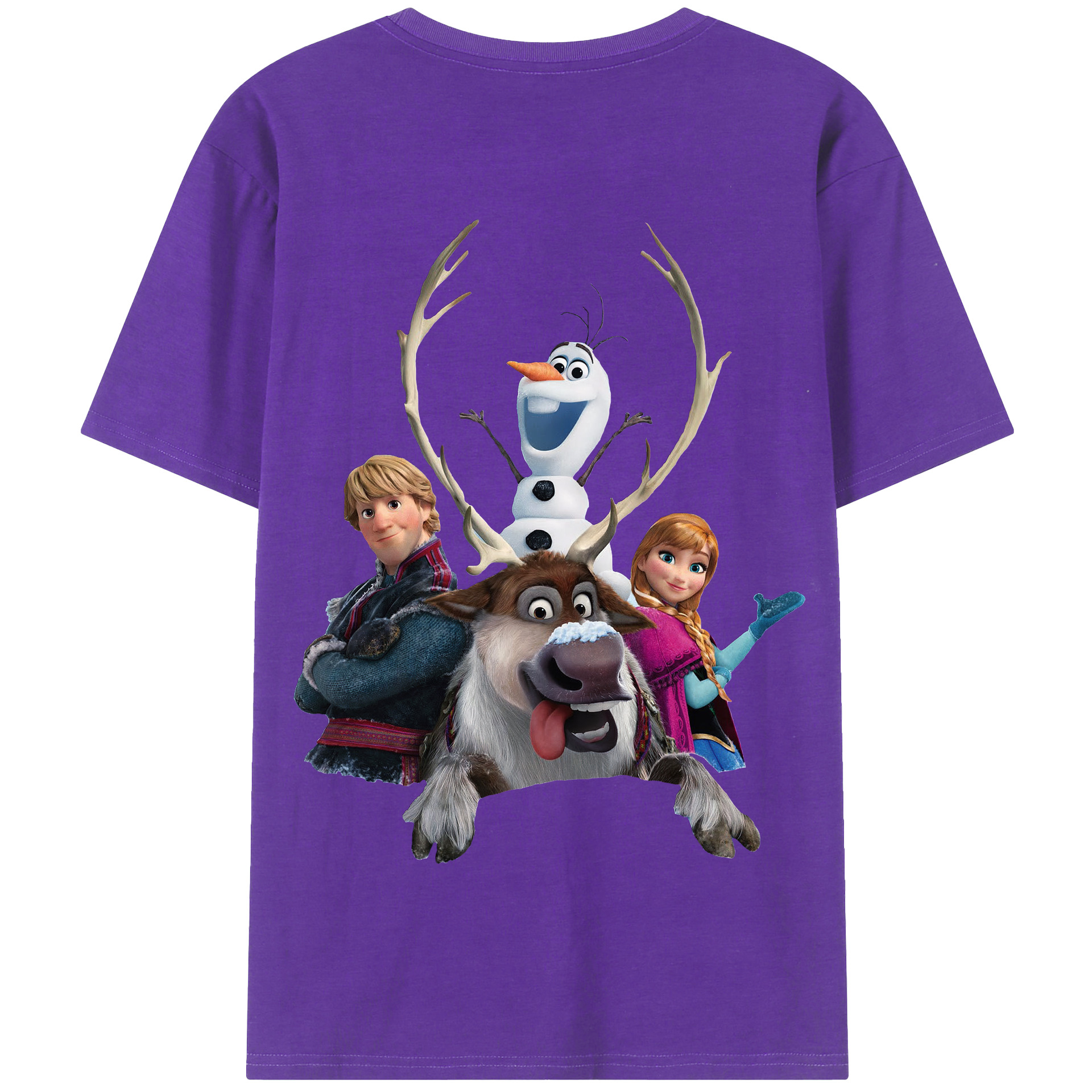 （画像用） アナと雪の女王 アンナ エルサ Frozen Anna Elsa 綿100％半袖Tシャツ（背面プリント）
