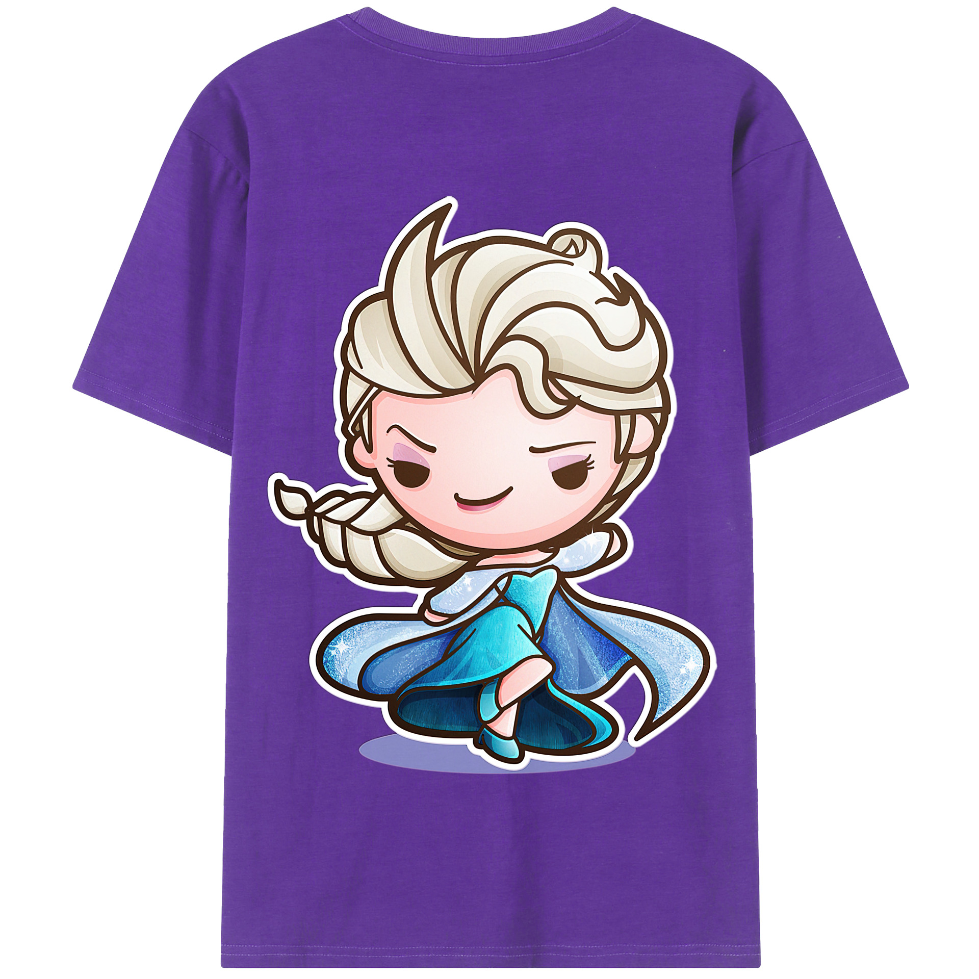（画像用） アナと雪の女王 アンナ エルサ Frozen Anna Elsa 綿100％半袖Tシャツ（背面プリント）