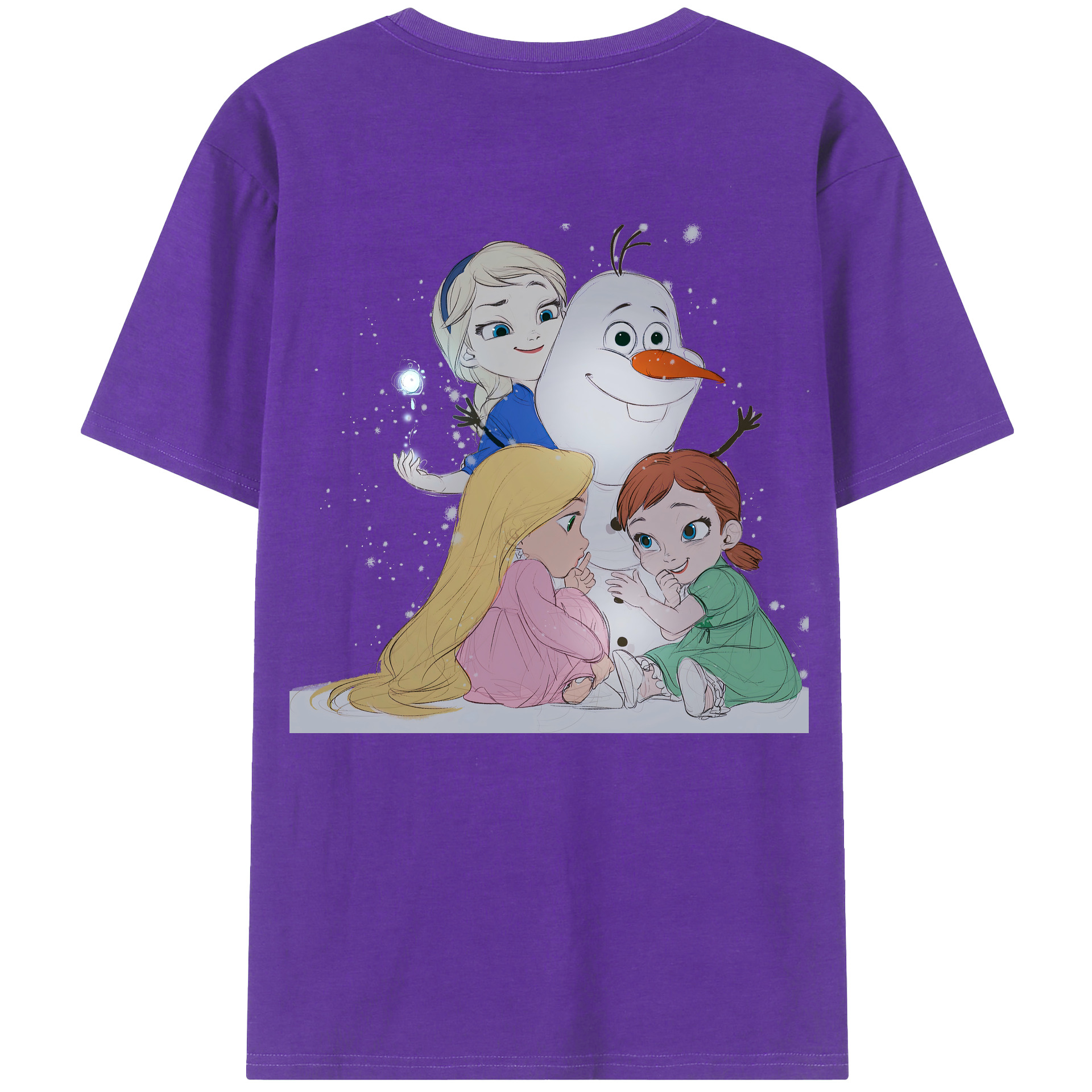 （画像用） アナと雪の女王 アンナ エルサ Frozen Anna Elsa 綿100％半袖Tシャツ（背面プリント）