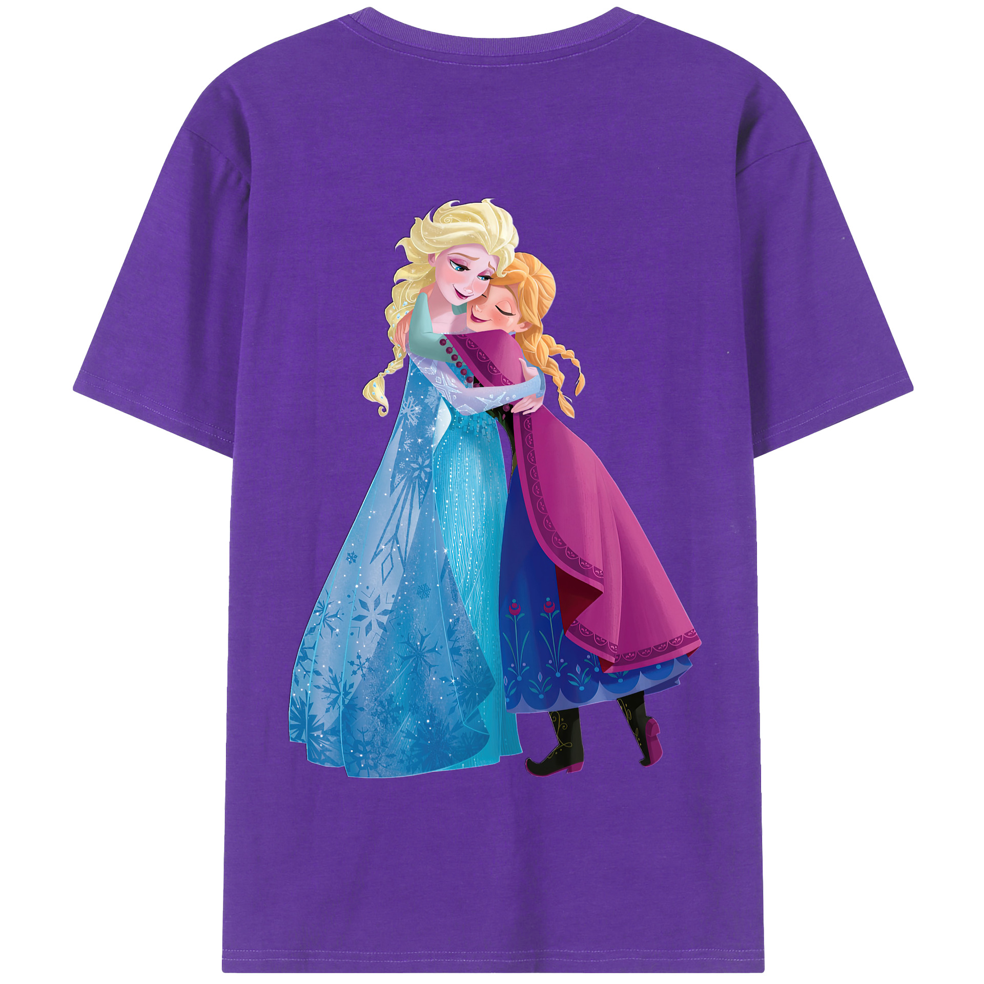 （画像用） アナと雪の女王 アンナ エルサ Frozen Anna Elsa 綿100％半袖Tシャツ（背面プリント）