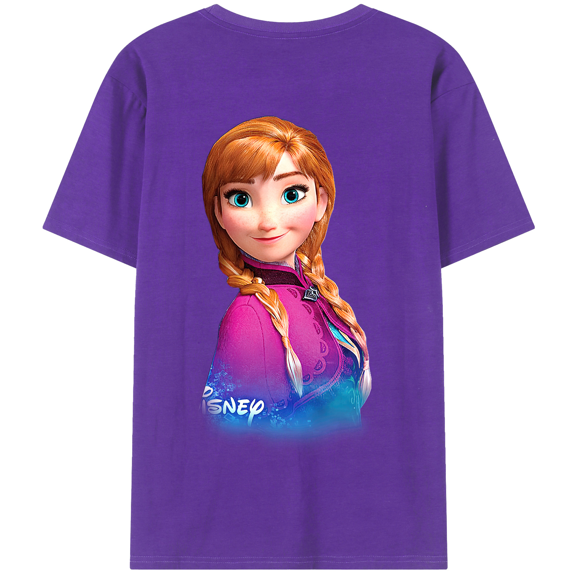 （画像用） アナと雪の女王 アンナ エルサ Frozen Anna Elsa 綿100％半袖Tシャツ（背面プリント）