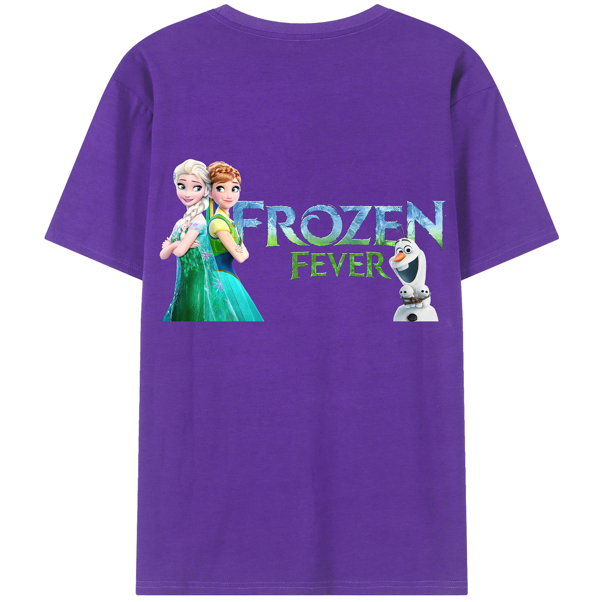 （画像用） アナと雪の女王 アンナ エルサ Frozen Anna Elsa 綿100％半袖Tシャツ（背面プリント）