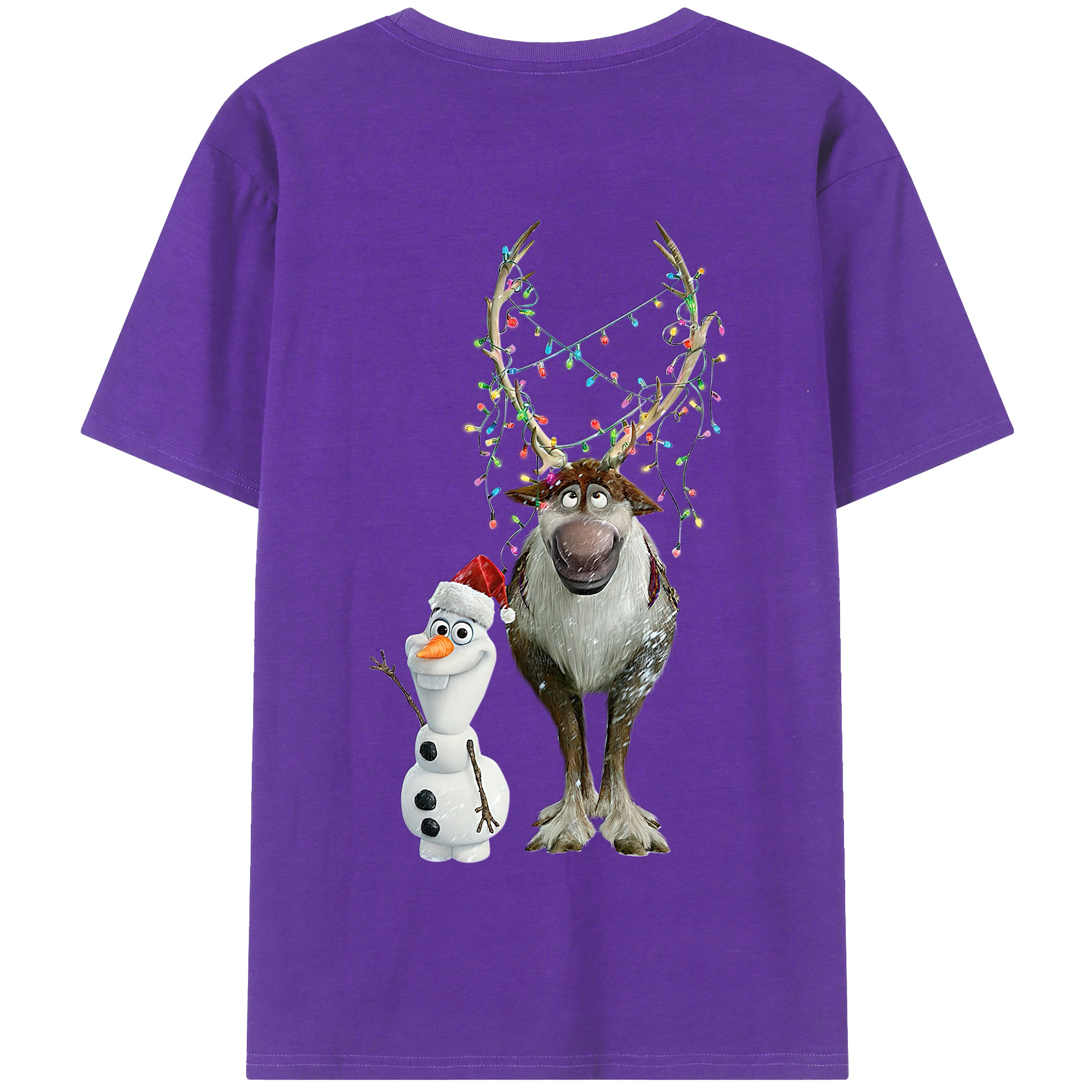 （画像用） アナと雪の女王 アンナ エルサ Frozen Anna Elsa 綿100％半袖Tシャツ（背面プリント）
