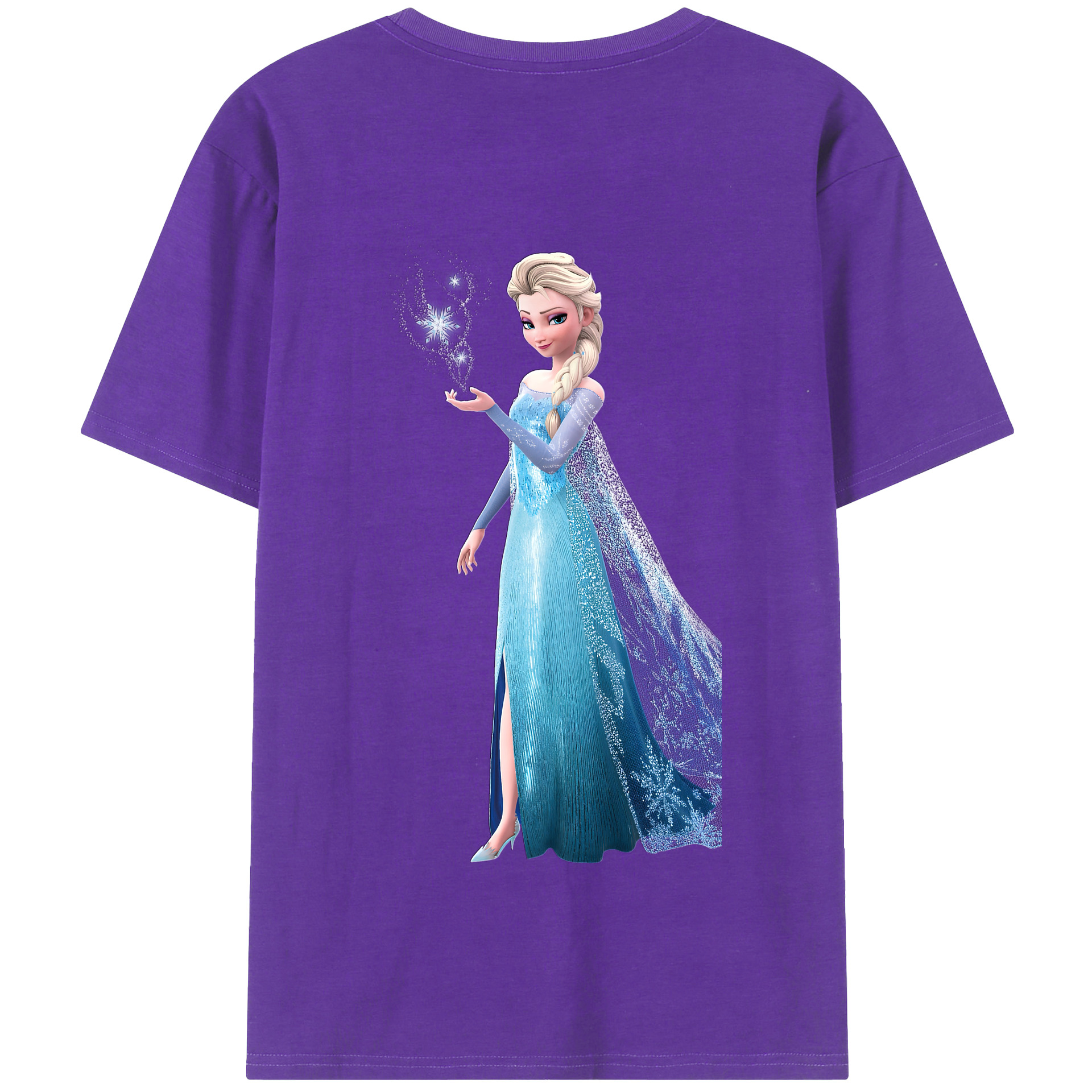 （画像用） アナと雪の女王 アンナ エルサ Frozen Anna Elsa 綿100％半袖Tシャツ（背面プリント）