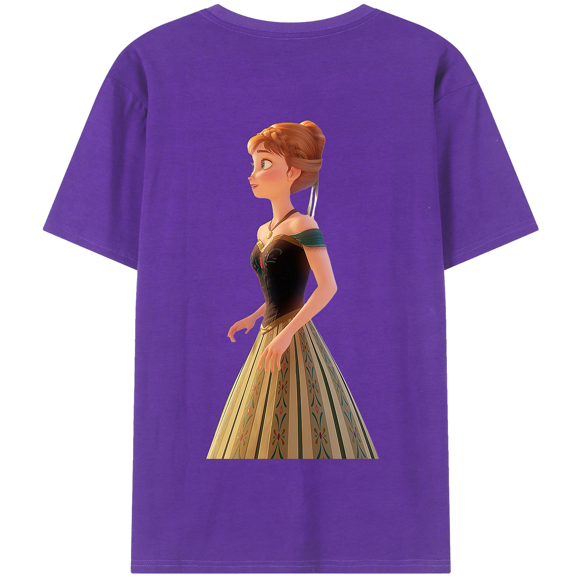 （画像用） アナと雪の女王 アンナ エルサ Frozen Anna Elsa 綿100％半袖Tシャツ（背面プリント）