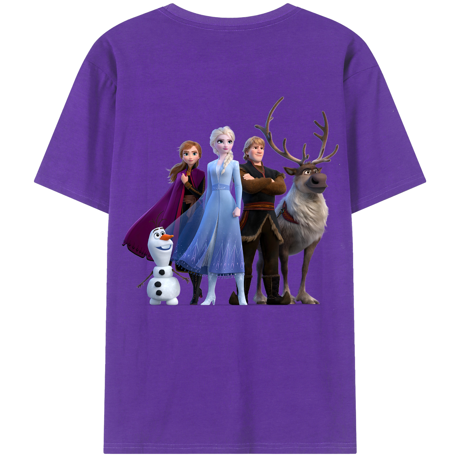 （画像用） アナと雪の女王 アンナ エルサ Frozen Anna Elsa 綿100％半袖Tシャツ（背面プリント）