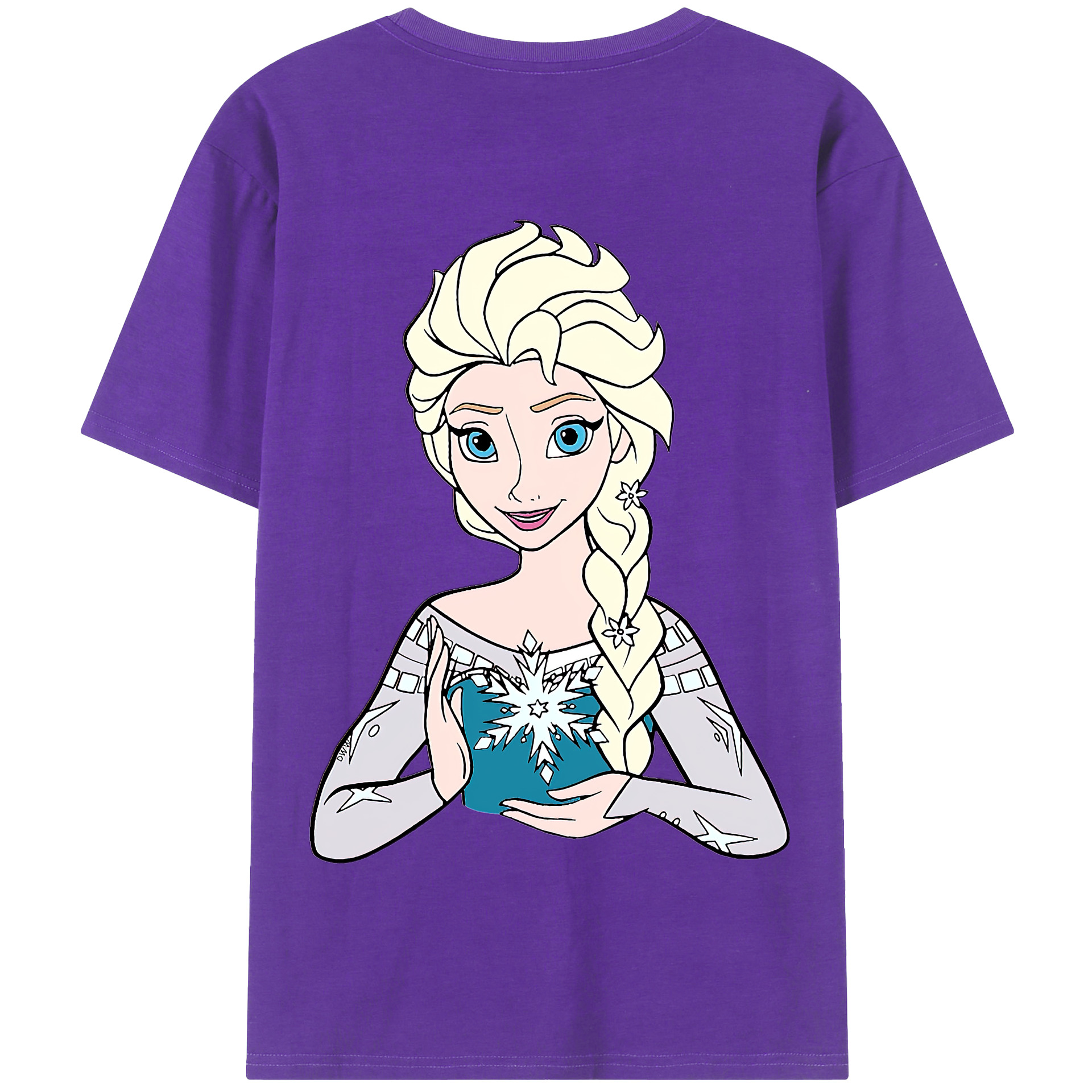 （画像用） アナと雪の女王 アンナ エルサ Frozen Anna Elsa 綿100％半袖Tシャツ（背面プリント）