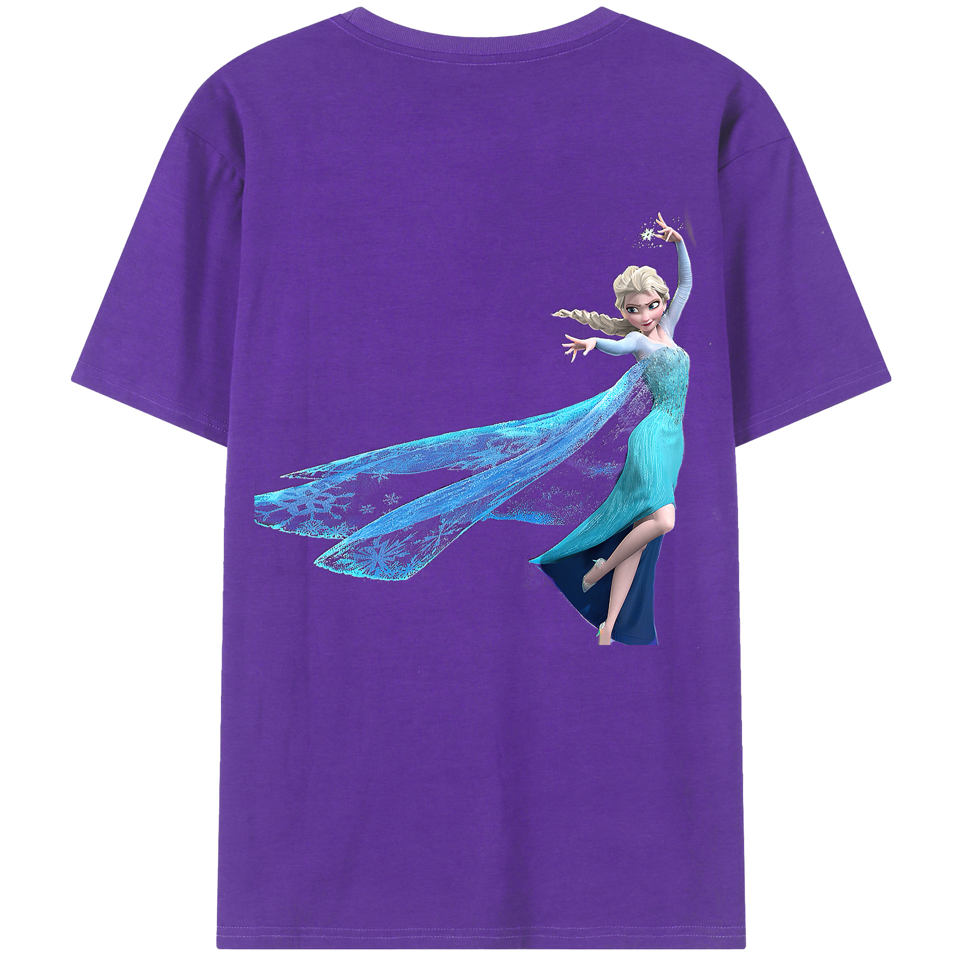 （画像用） アナと雪の女王 アンナ エルサ Frozen Anna Elsa 綿100％半袖Tシャツ（背面プリント）