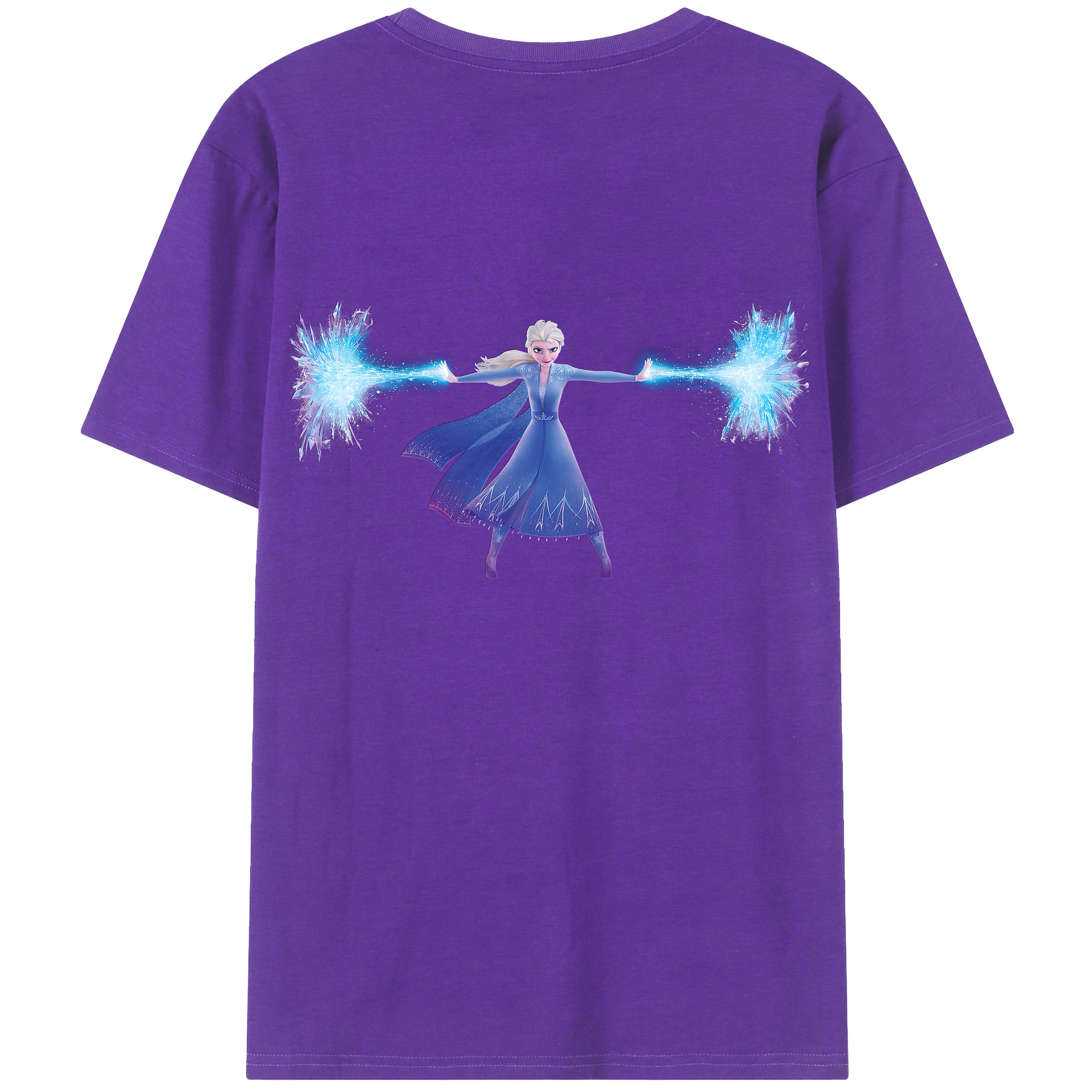 （画像用） アナと雪の女王 アンナ エルサ Frozen Anna Elsa 綿100％半袖Tシャツ（背面プリント）