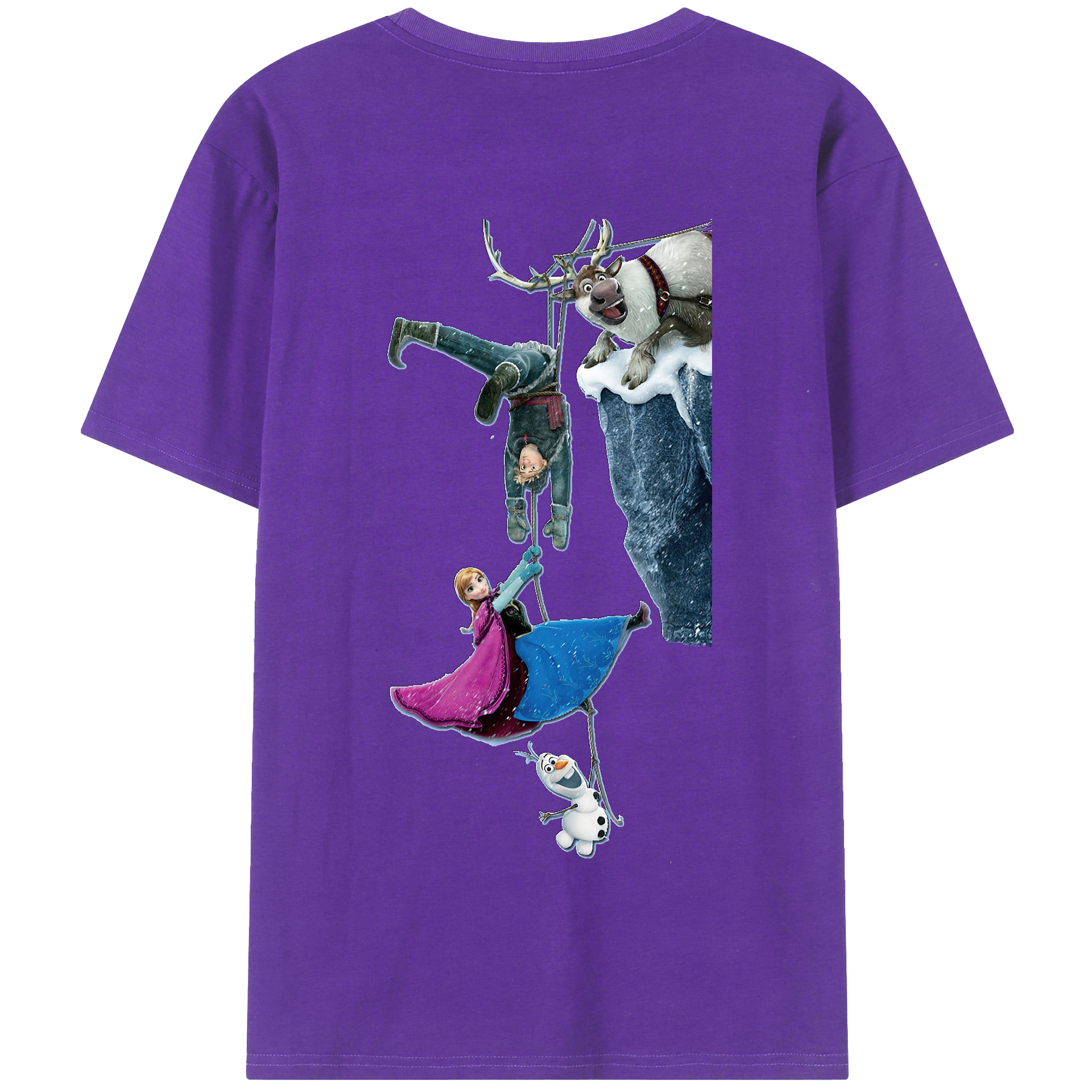 （画像用） アナと雪の女王 アンナ エルサ Frozen Anna Elsa 綿100％半袖Tシャツ（背面プリント）