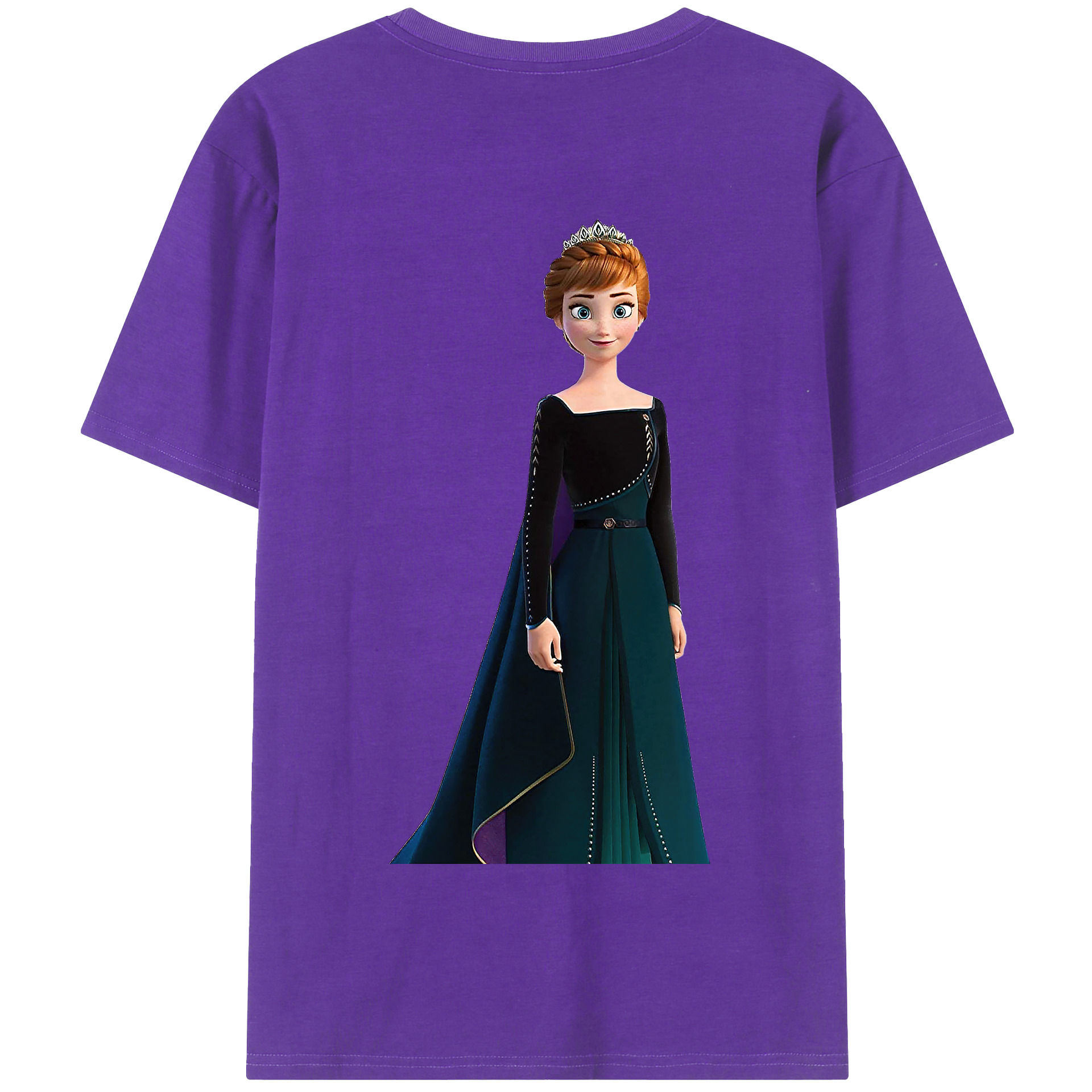 （画像用） アナと雪の女王 アンナ エルサ Frozen Anna Elsa 綿100％半袖Tシャツ（背面プリント）