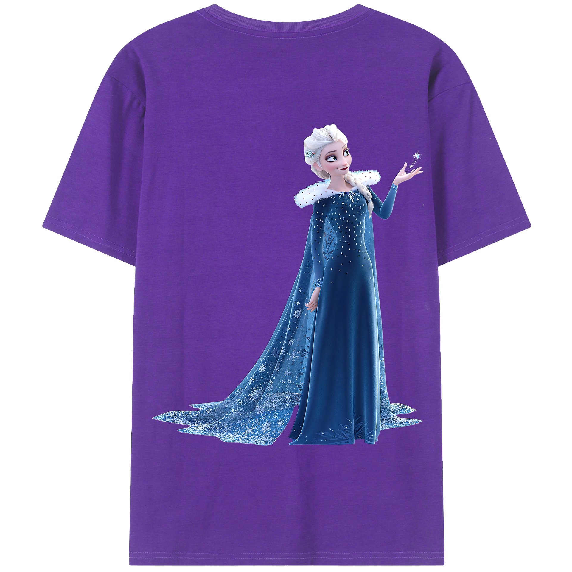 （画像用） アナと雪の女王 アンナ エルサ Frozen Anna Elsa 綿100％半袖Tシャツ（背面プリント）