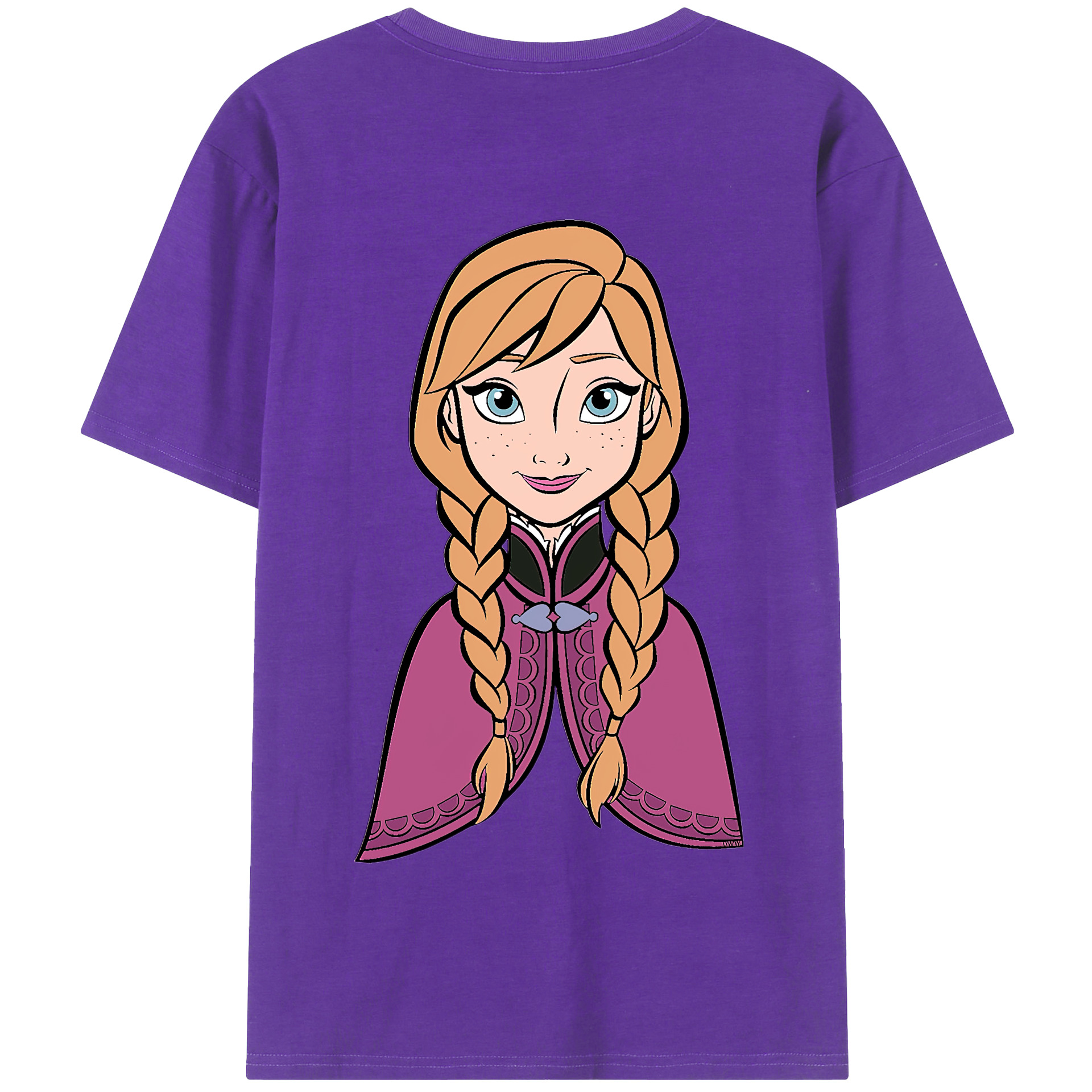 （画像用） アナと雪の女王 アンナ エルサ Frozen Anna Elsa 綿100％半袖Tシャツ（背面プリント）