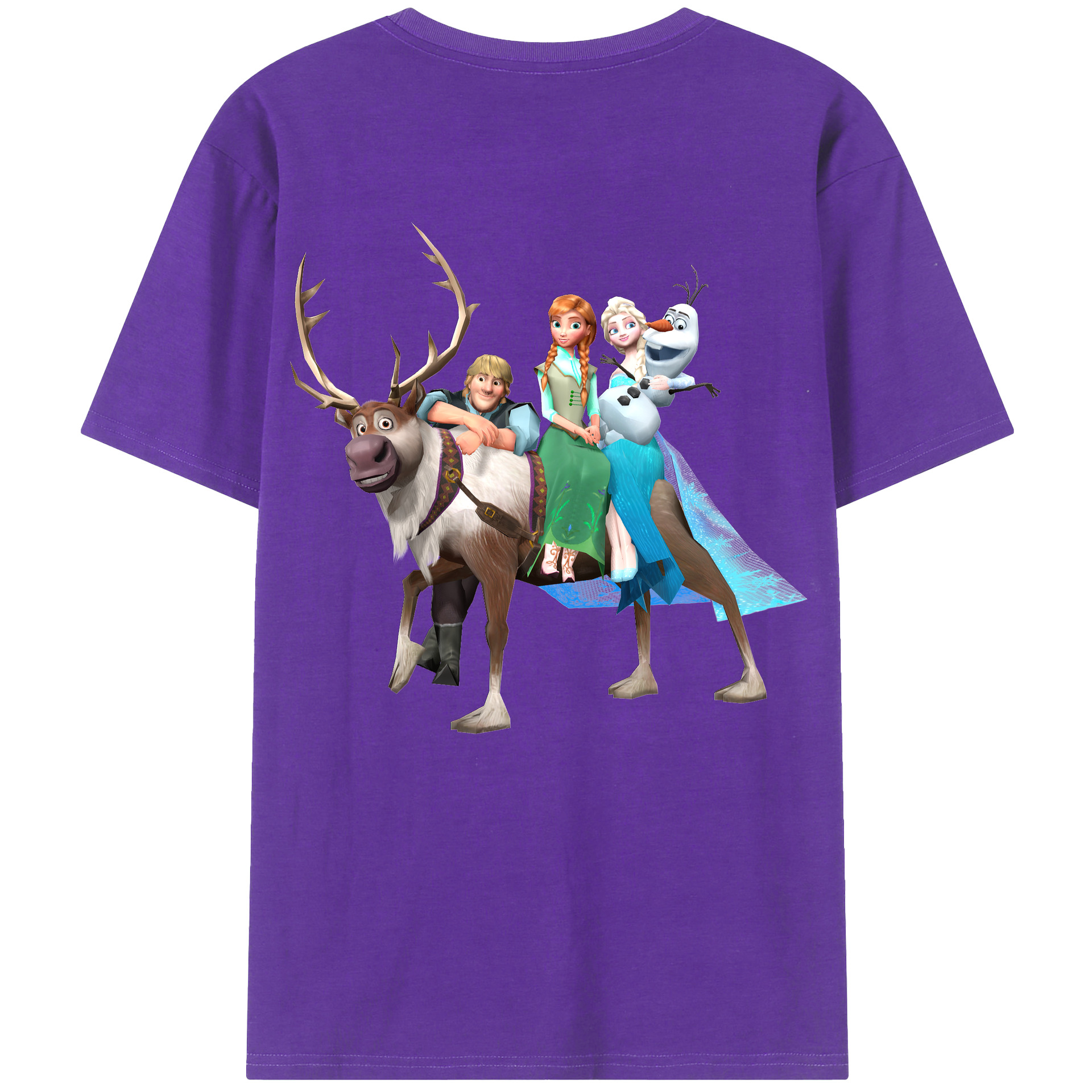 （画像用） アナと雪の女王 アンナ エルサ Frozen Anna Elsa 綿100％半袖Tシャツ（背面プリント）