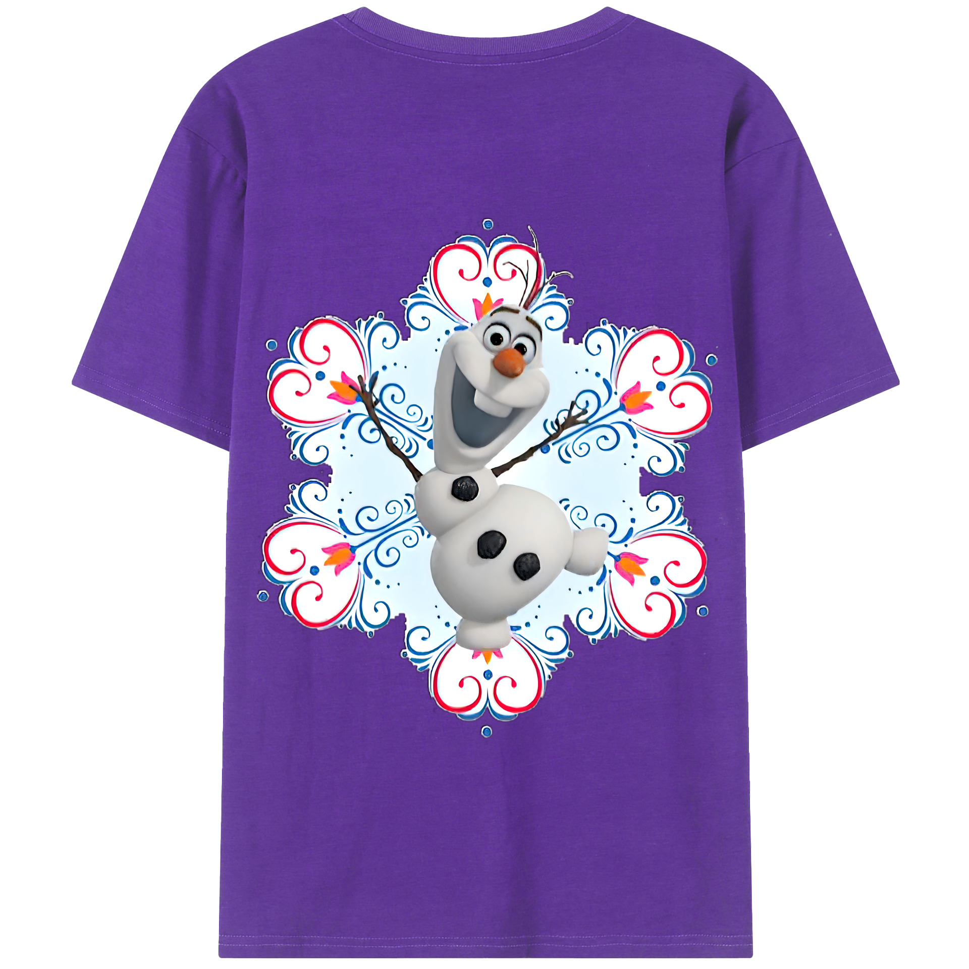 （画像用） アナと雪の女王 アンナ エルサ Frozen Anna Elsa 綿100％半袖Tシャツ（背面プリント）