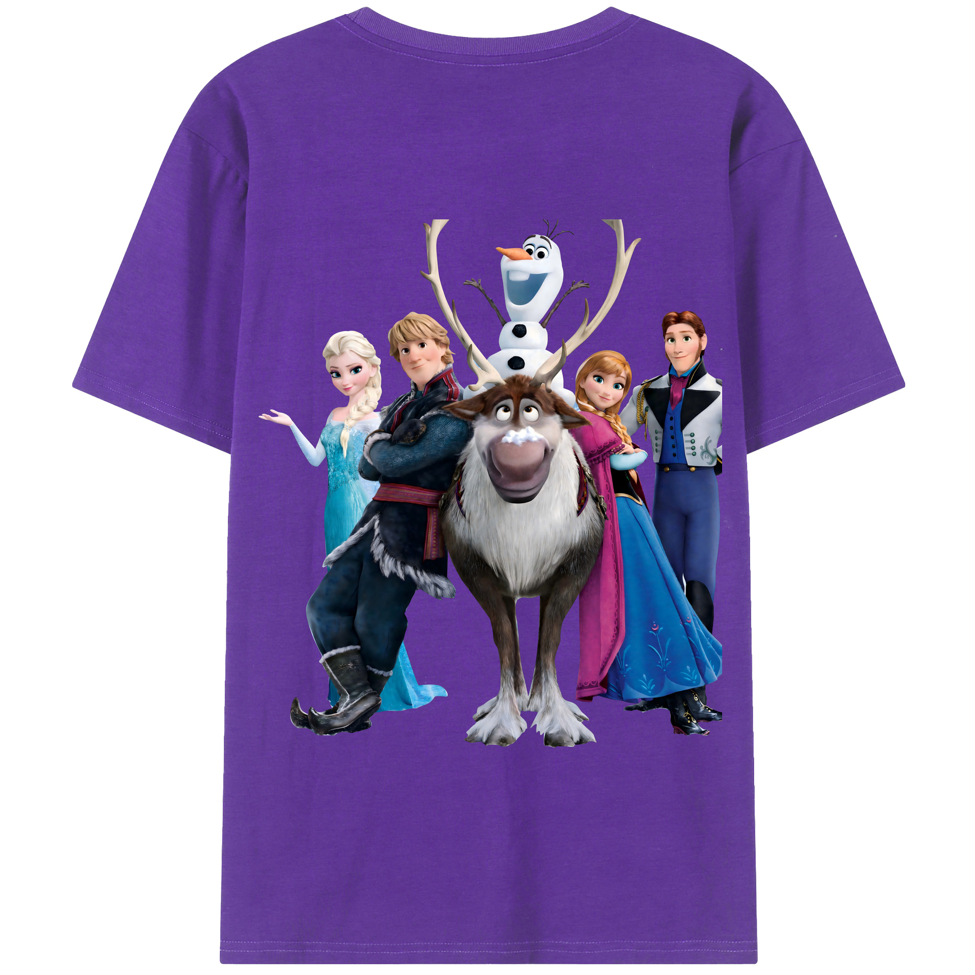 （画像用） アナと雪の女王 アンナ エルサ Frozen Anna Elsa 綿100％半袖Tシャツ（背面プリント）