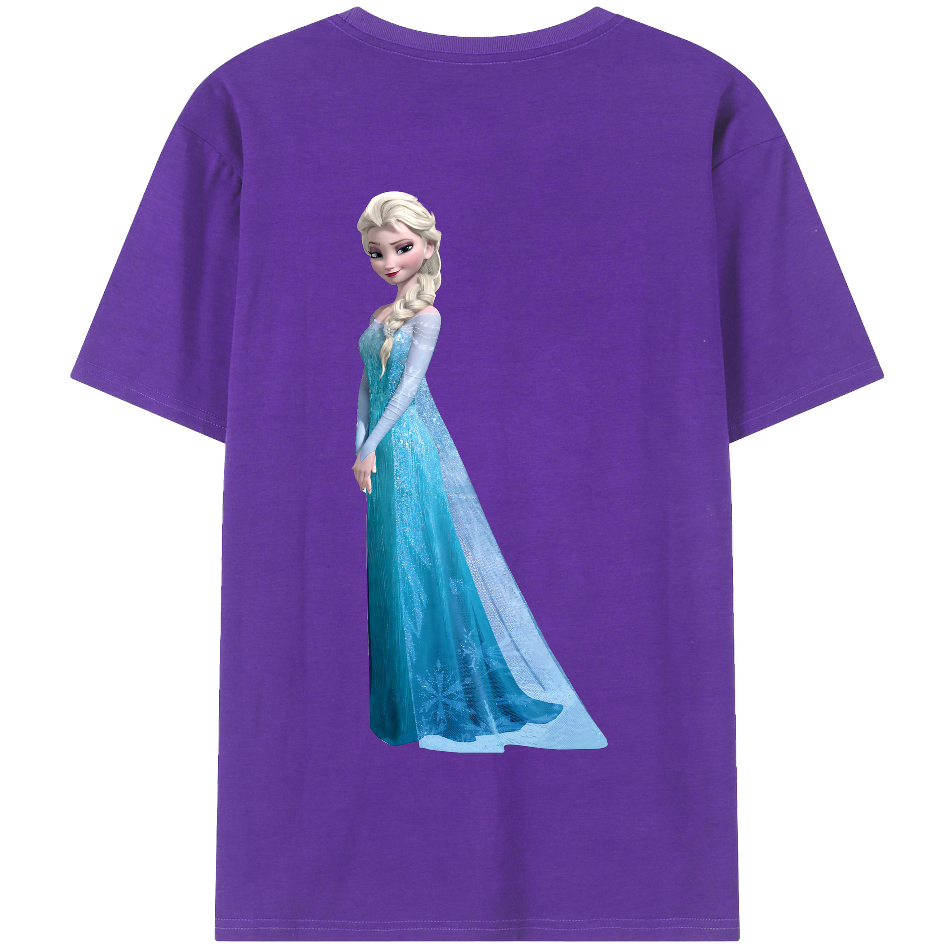 （画像用） アナと雪の女王 アンナ エルサ Frozen Anna Elsa 綿100％半袖Tシャツ（背面プリント）