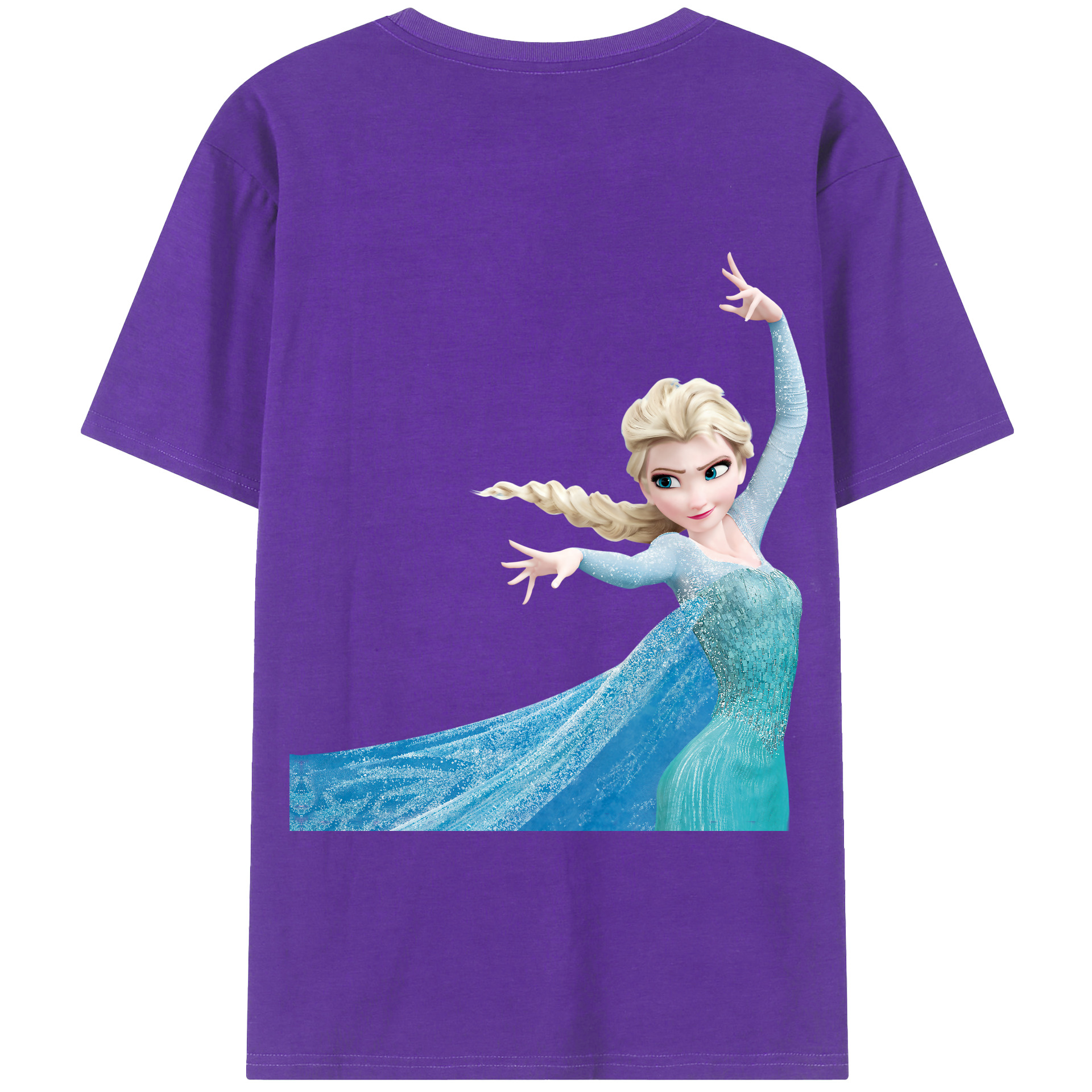 （画像用） アナと雪の女王 アンナ エルサ Frozen Anna Elsa 綿100％半袖Tシャツ（背面プリント）