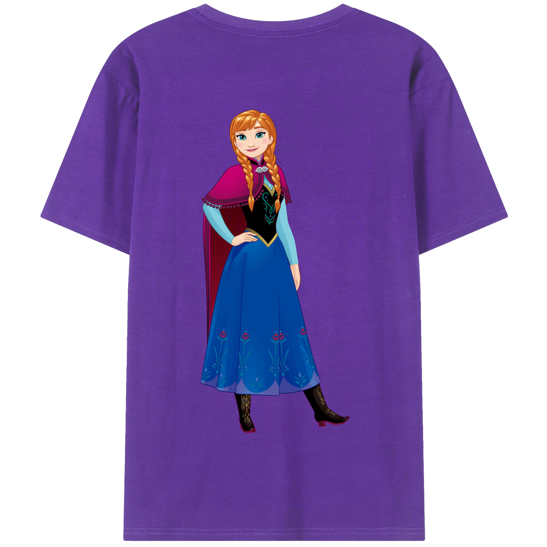 （画像用） アナと雪の女王 アンナ エルサ Frozen Anna Elsa 綿100％半袖Tシャツ（背面プリント）