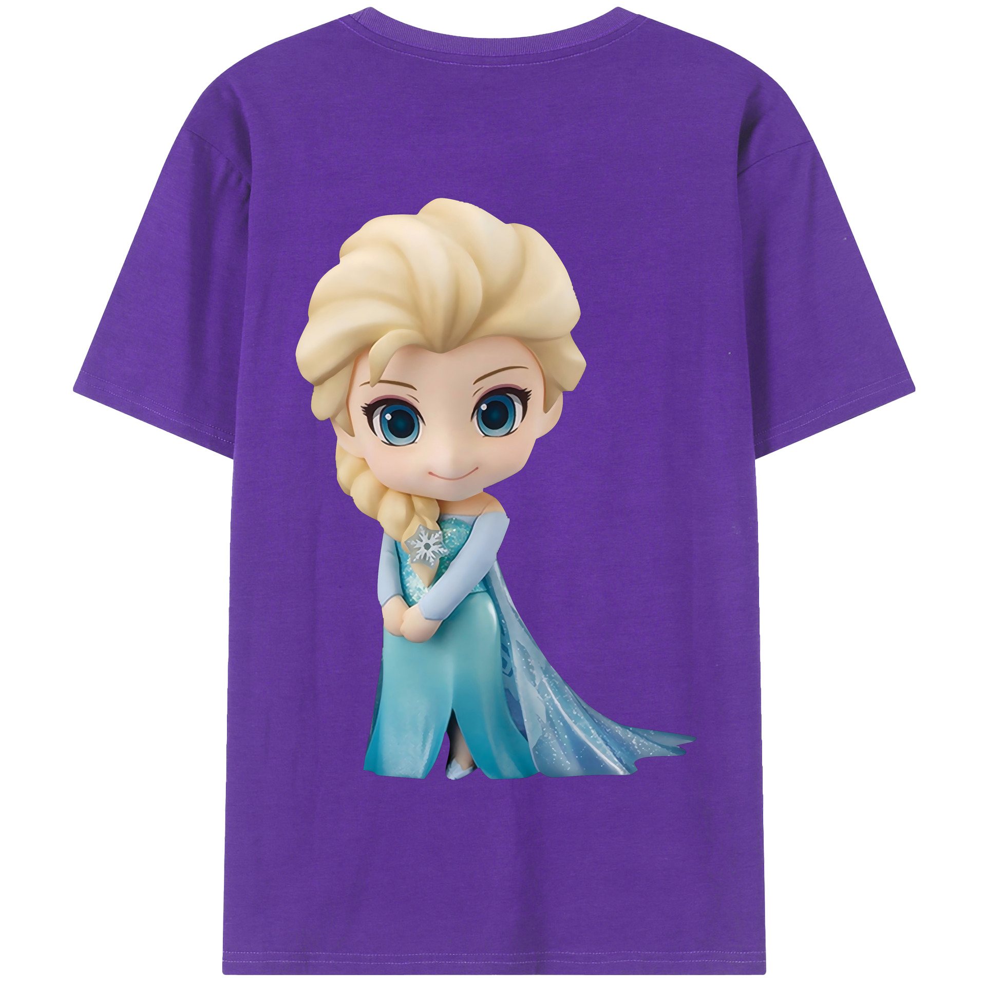（画像用） アナと雪の女王 アンナ エルサ Frozen Anna Elsa 綿100％半袖Tシャツ（背面プリント）