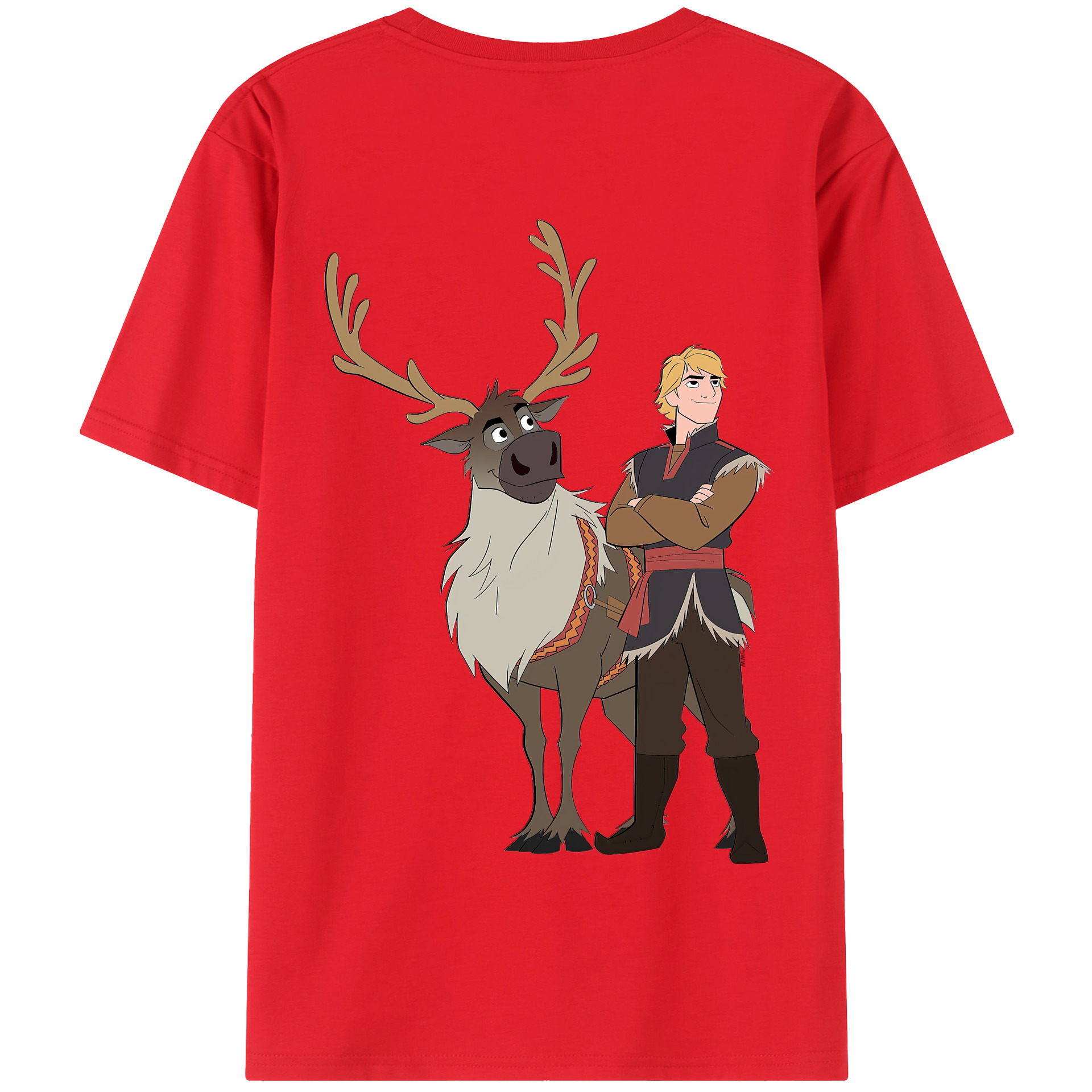 （画像用） アナと雪の女王 アンナ エルサ Frozen Anna Elsa 綿100％半袖Tシャツ（背面プリント）