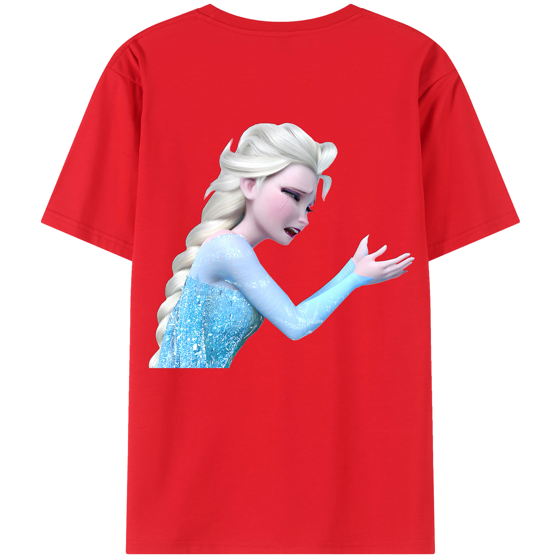（画像用） アナと雪の女王 アンナ エルサ Frozen Anna Elsa 綿100％半袖Tシャツ（背面プリント）
