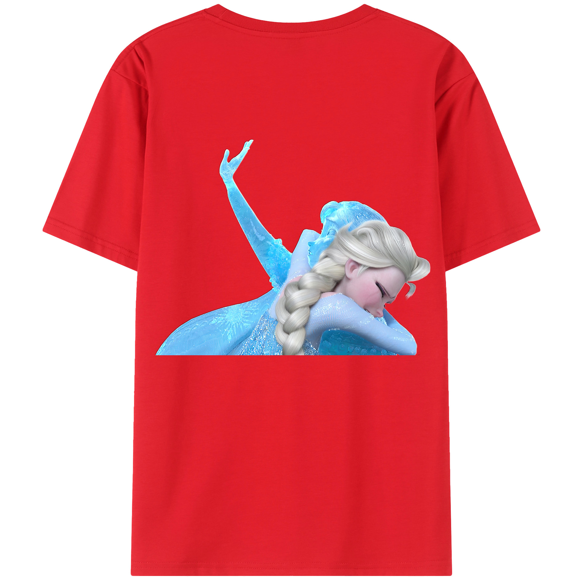 （画像用） アナと雪の女王 アンナ エルサ Frozen Anna Elsa 綿100％半袖Tシャツ（背面プリント）