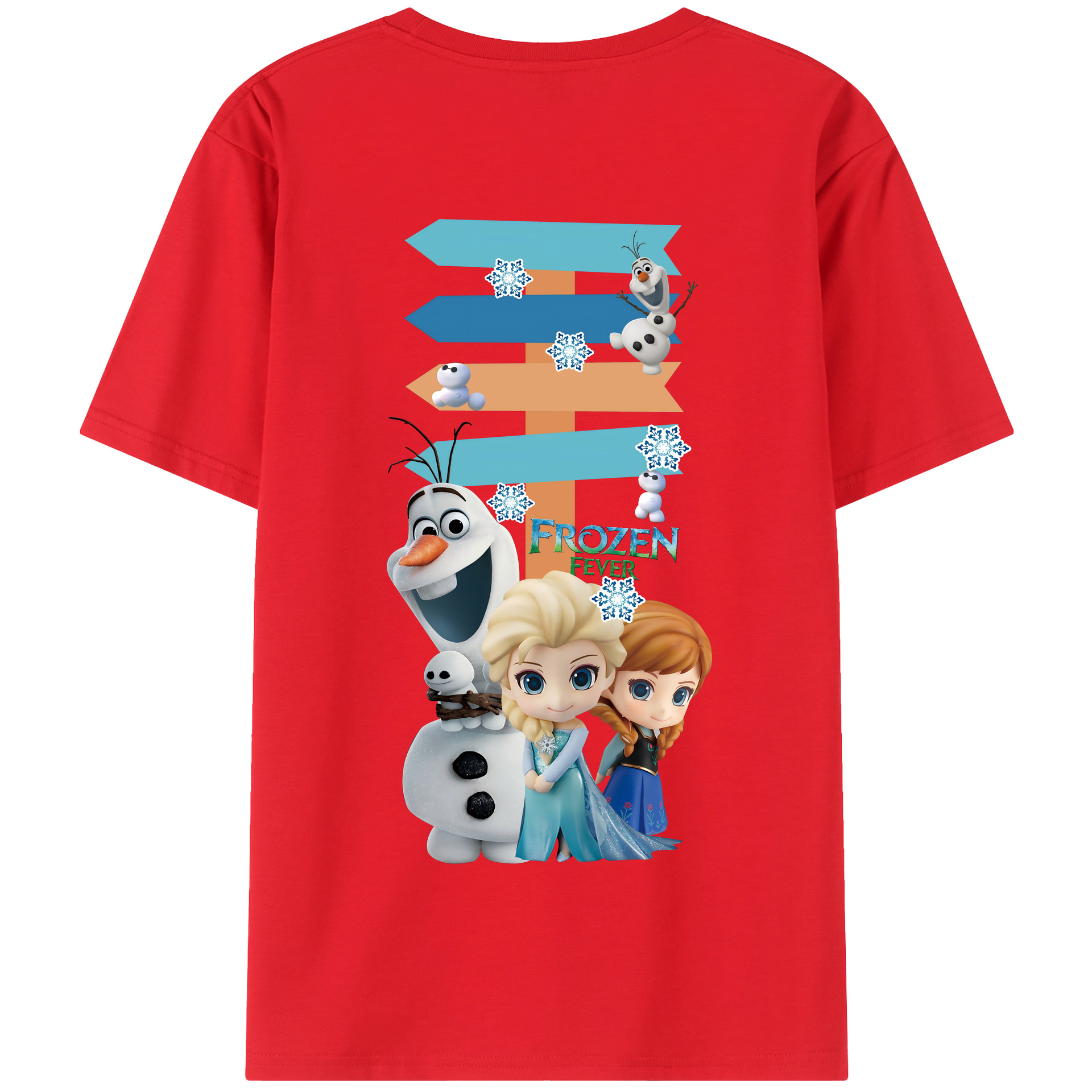（画像用） アナと雪の女王 アンナ エルサ Frozen Anna Elsa 綿100％半袖Tシャツ（背面プリント）
