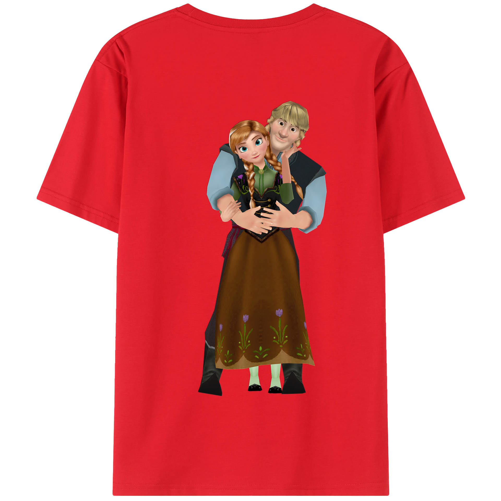 （画像用） アナと雪の女王 アンナ エルサ Frozen Anna Elsa 綿100％半袖Tシャツ（背面プリント）