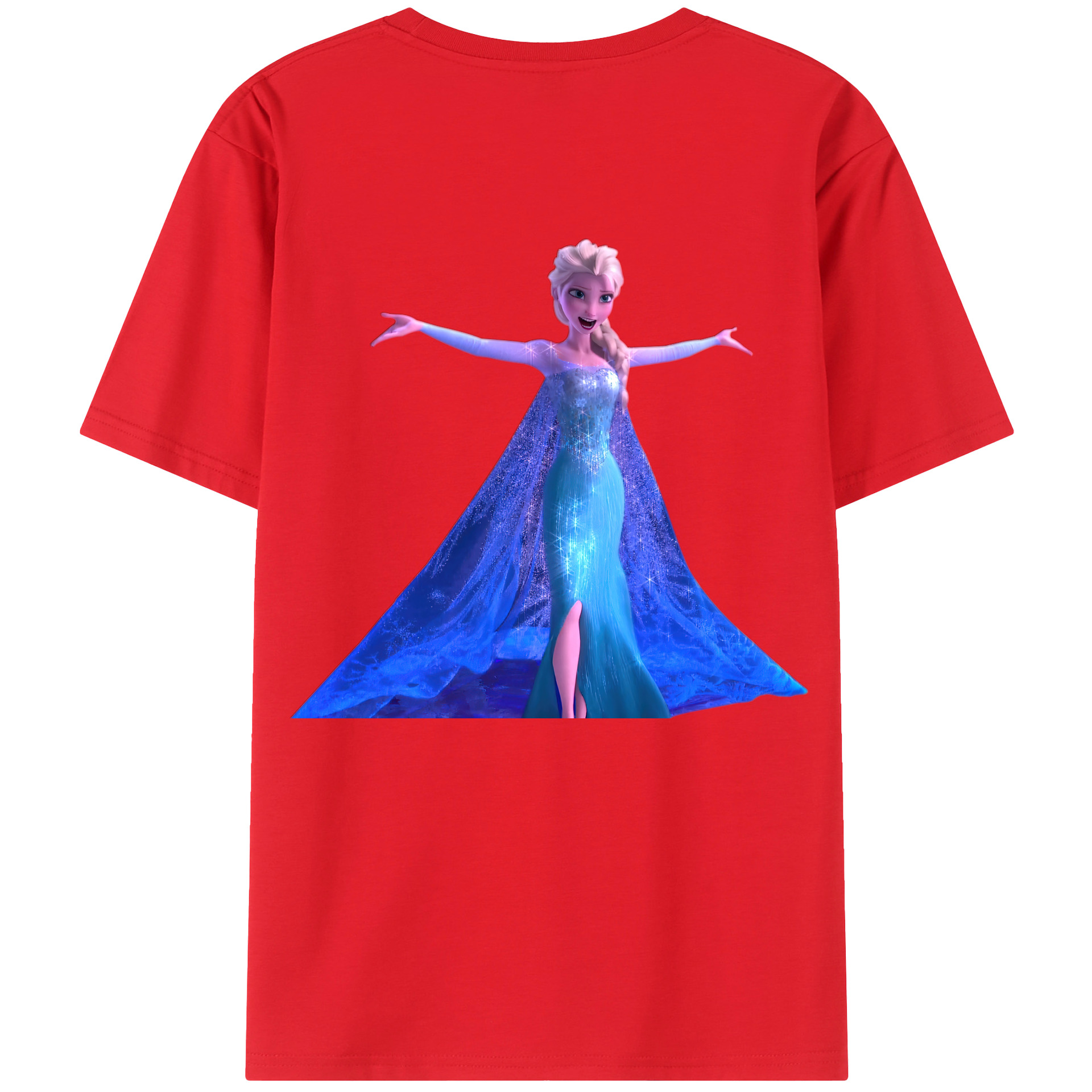 （画像用） アナと雪の女王 アンナ エルサ Frozen Anna Elsa 綿100％半袖Tシャツ（背面プリント）