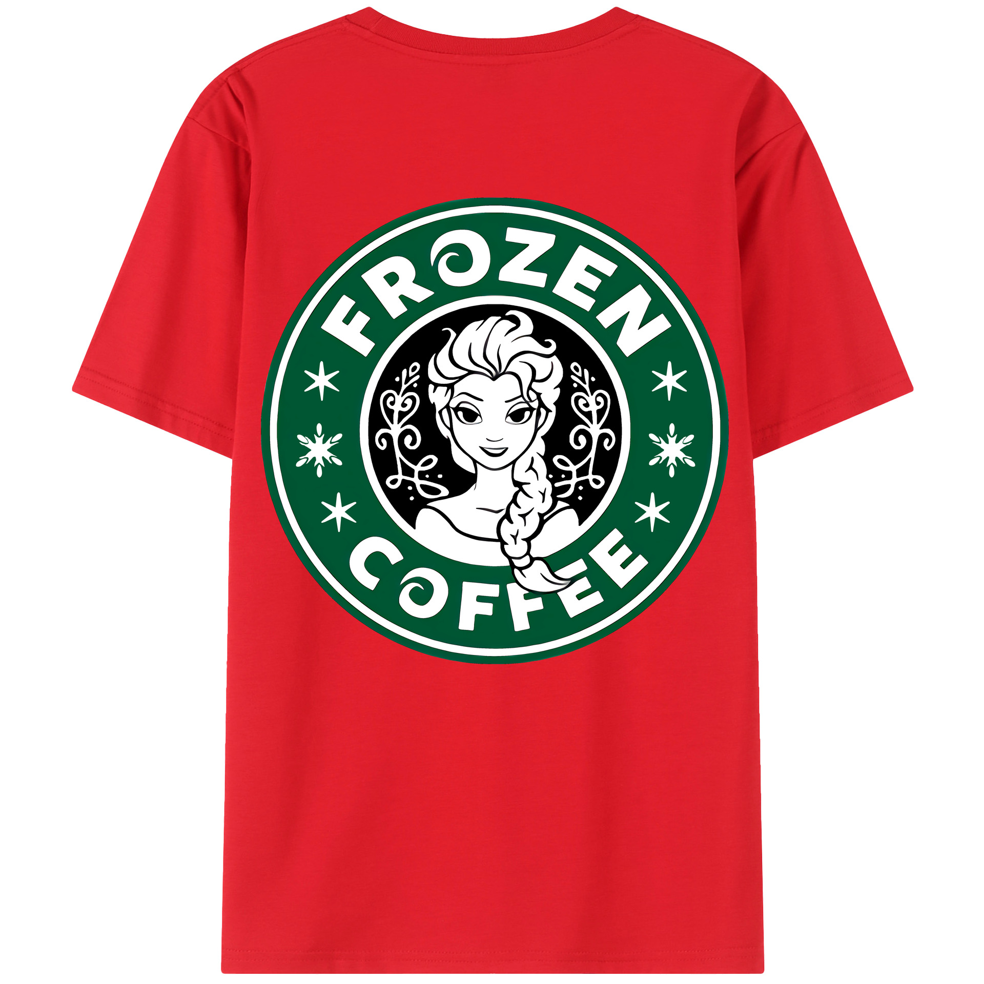 （画像用） アナと雪の女王 アンナ エルサ Frozen Anna Elsa 綿100％半袖Tシャツ（背面プリント）