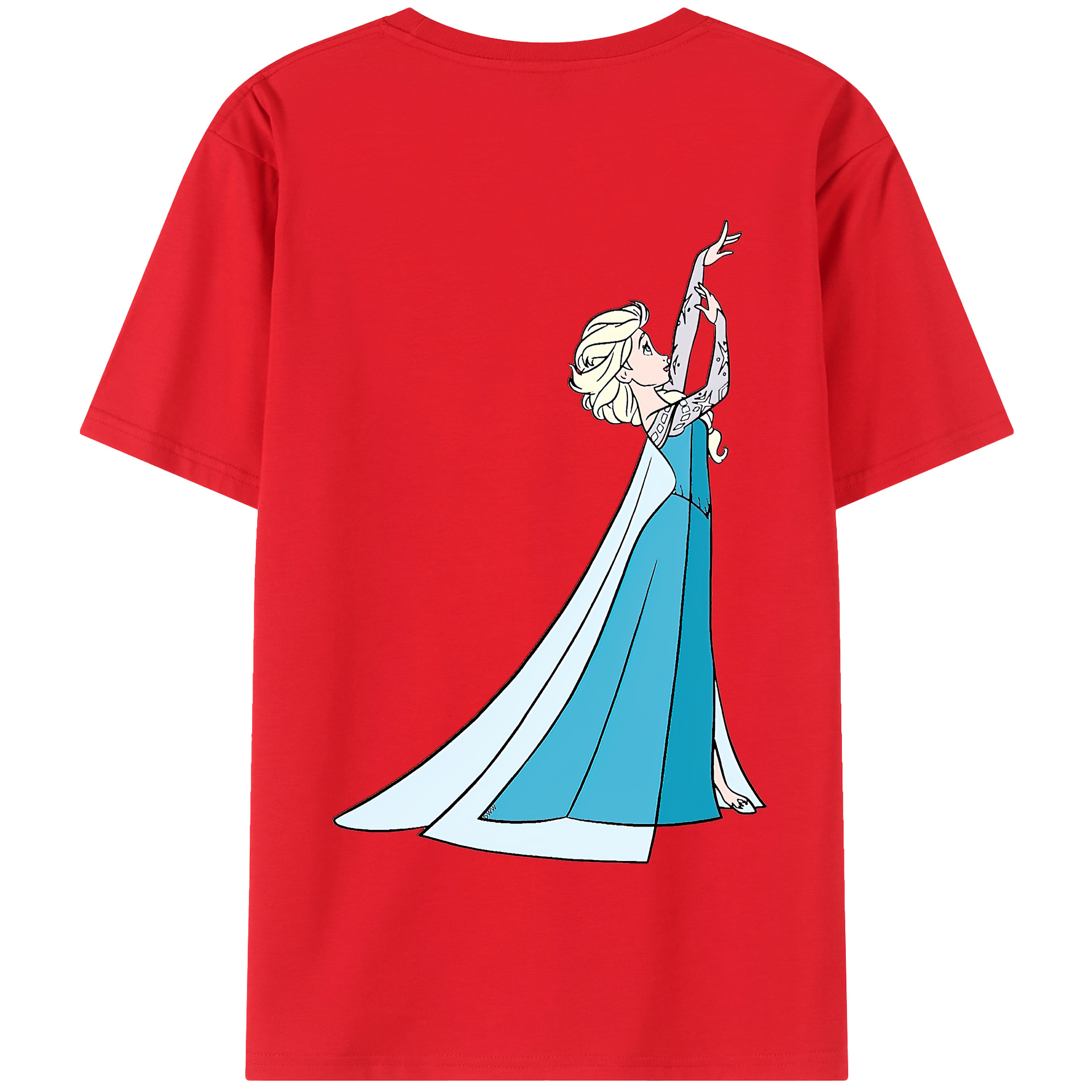 （画像用） アナと雪の女王 アンナ エルサ Frozen Anna Elsa 綿100％半袖Tシャツ（背面プリント）