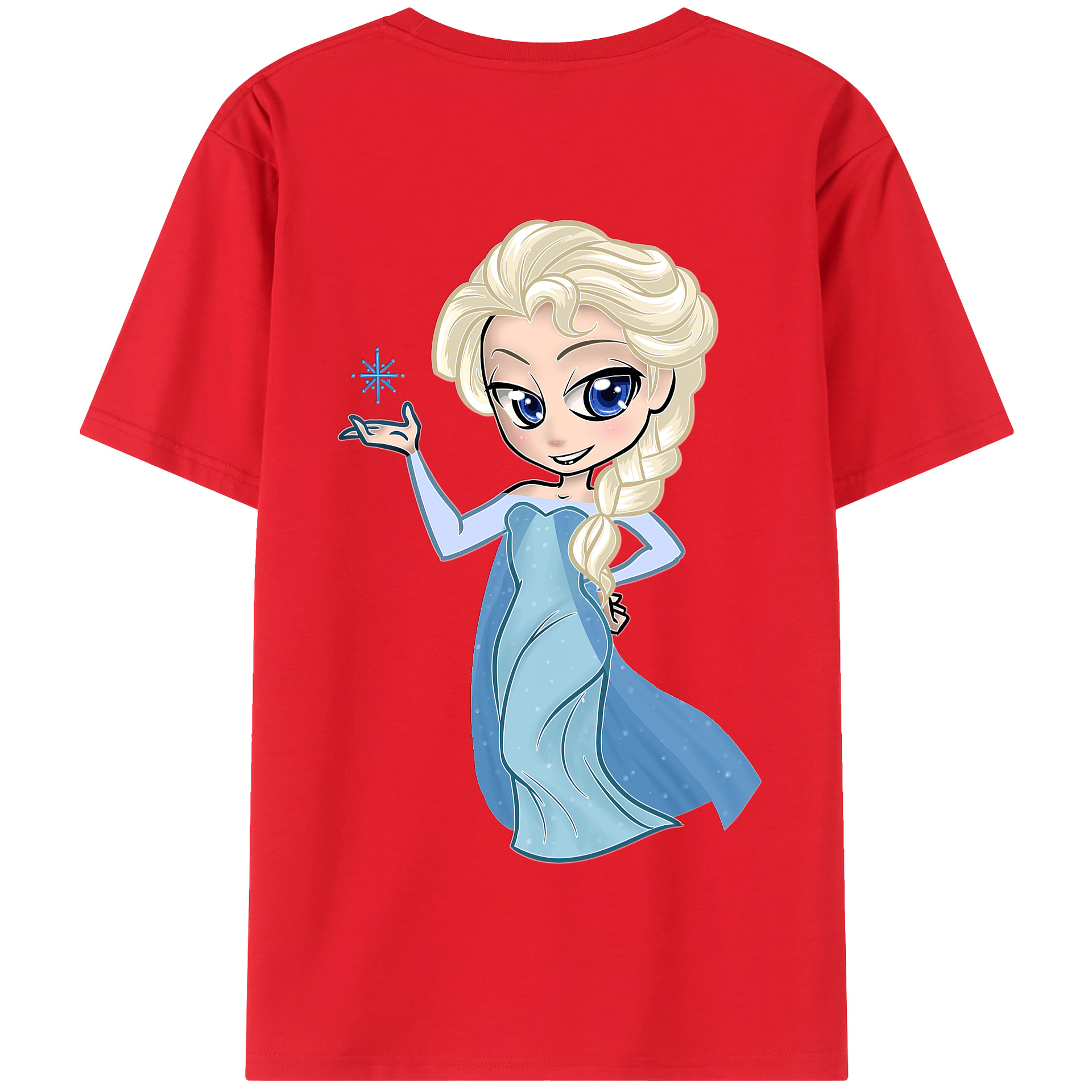 （画像用） アナと雪の女王 アンナ エルサ Frozen Anna Elsa 綿100％半袖Tシャツ（背面プリント）